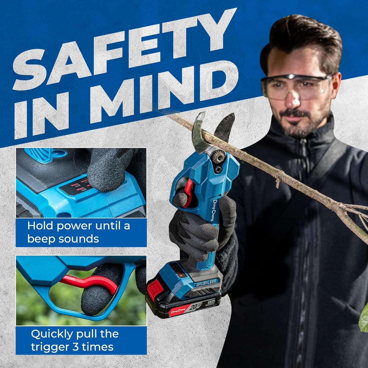 Dong Cheng Professional Electric Pruning Shears with 4-Level Adjustment thumbnail 3