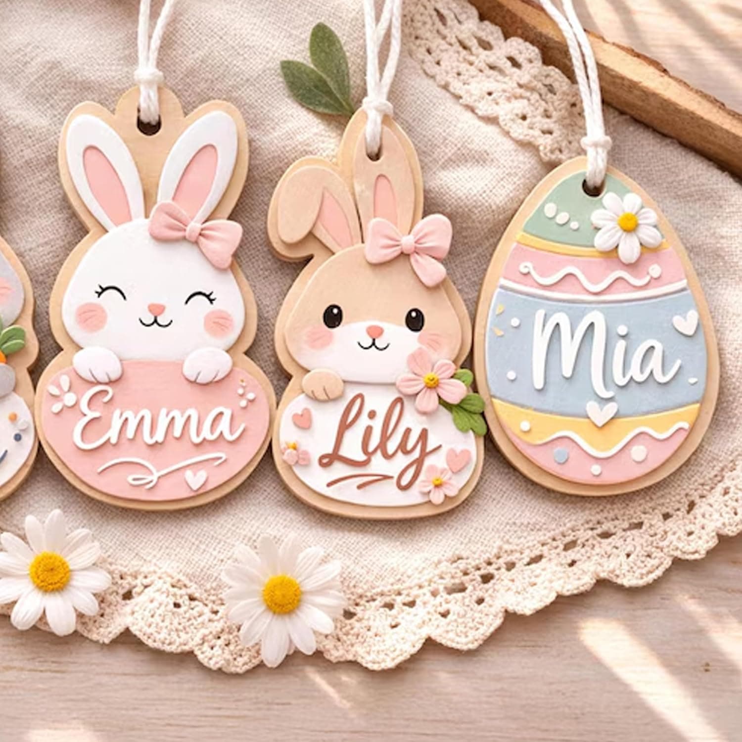 Famitrendz Personalized Carrot Easter Basket Tag, Custom Easter Name Tags for Grandkids, Basket Bunny Ear Tags, Spring Decoration, Gift for Easter thumbnail 5