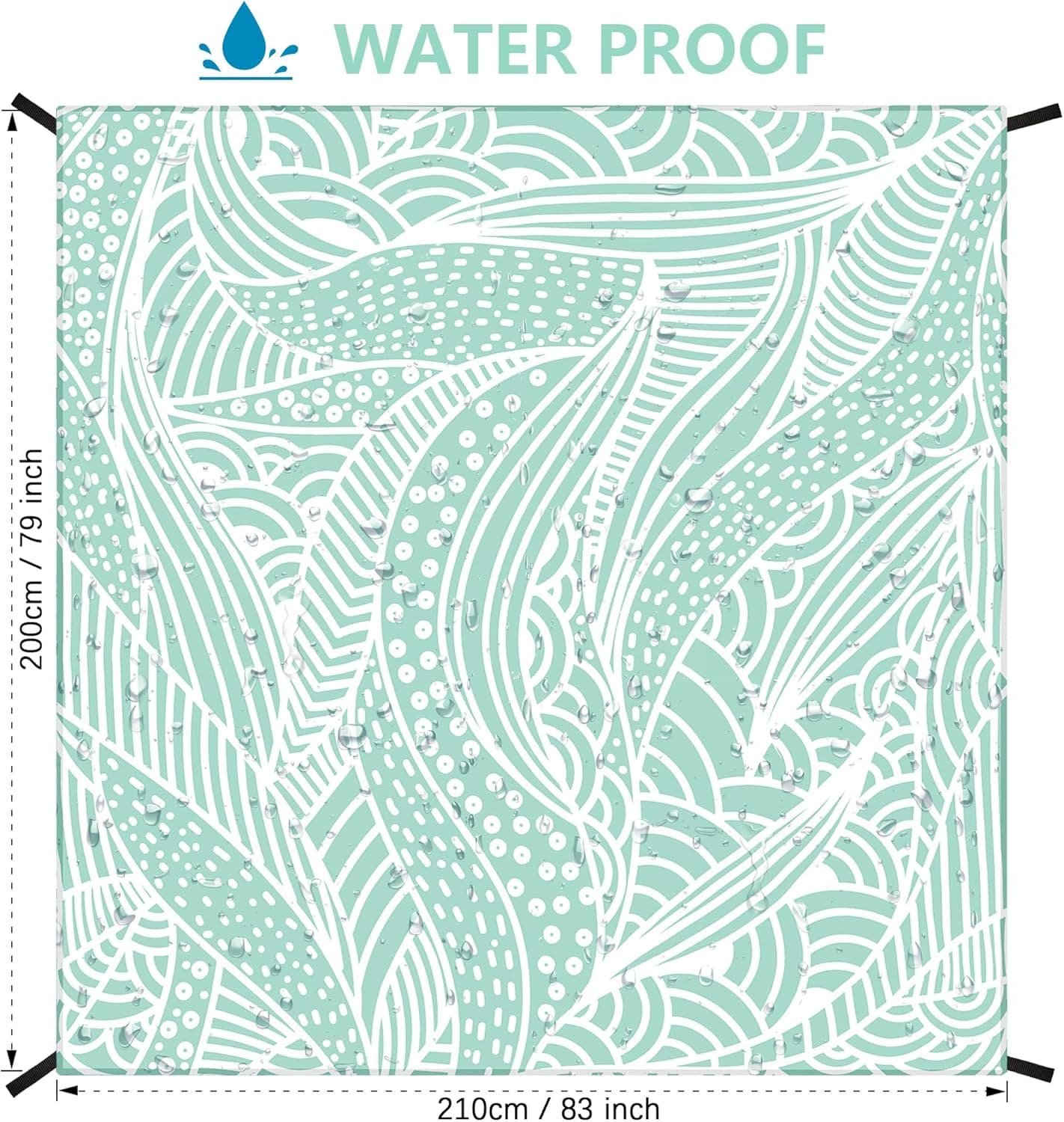 HIHOHO Waterproof Sandproof Beach Blanket Mat thumbnail 3