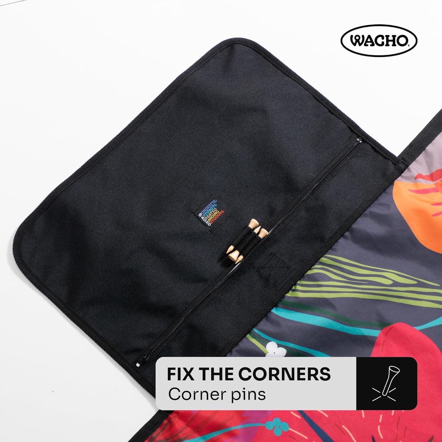 Wacho Beach Blanket Waterproof Sandproof and Picnic Blanket - Large Outdoor Blanket for Camping, Beach &amp; Travel - Foldable Picnic Mat with Carry Bag- Beach Essentials - Hibiscus Floral : Patio, Lawn &amp; Garden thumbnail 3