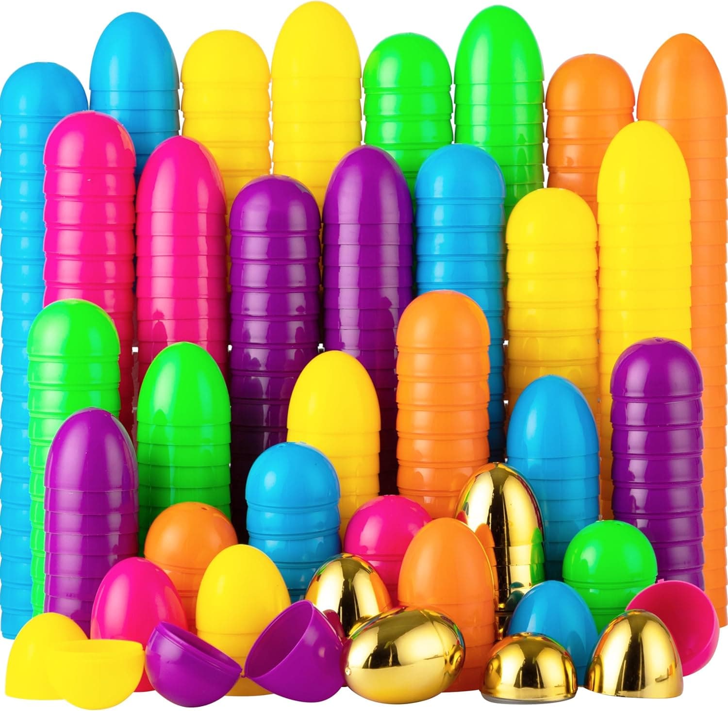 JOYIN 150PCS Easter Eggs - Colorful Plastic Eggs with Golden Eggs — Easter Gifts gift idea