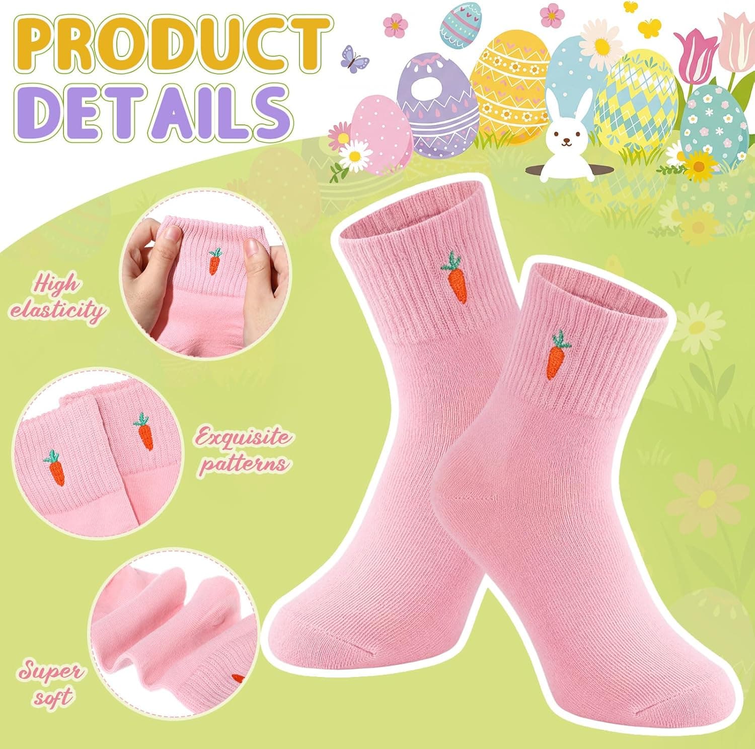 Mepase 6 Pairs Easter Socks for Women thumbnail 3