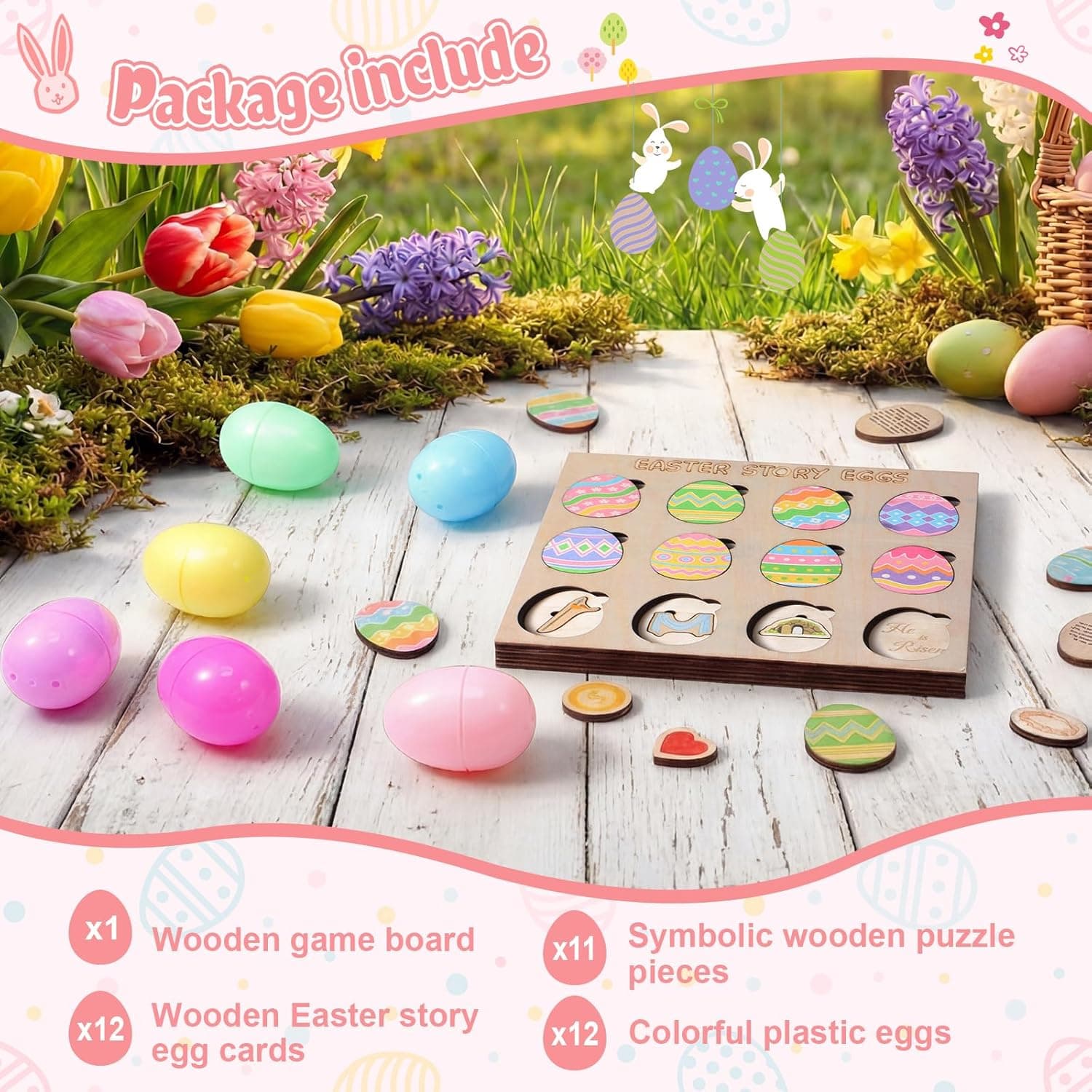 Ceenna Resurrection Easter Story Game with Wooden Board thumbnail 4