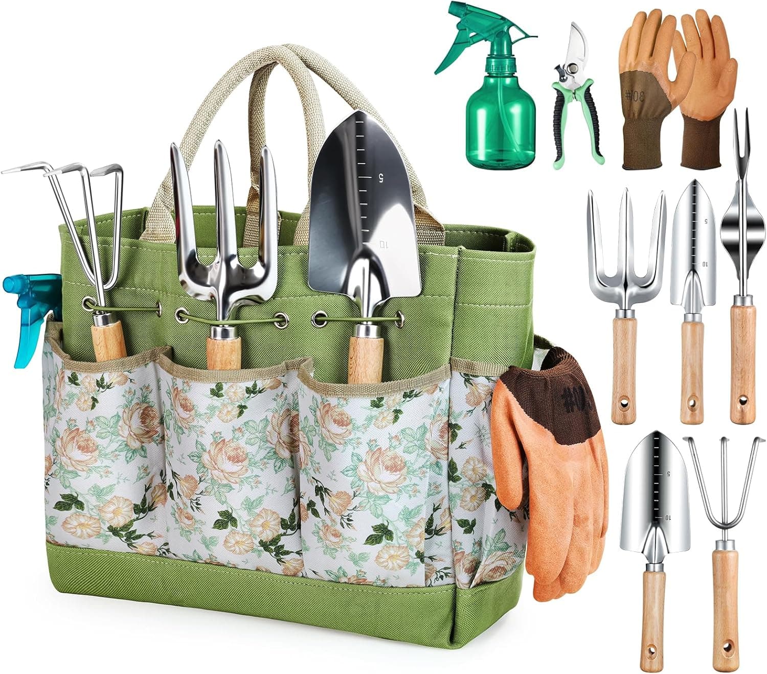 9-Piece Garden Hand Tools Set with Organizer Handbag — Spring Gift Ideas gift idea