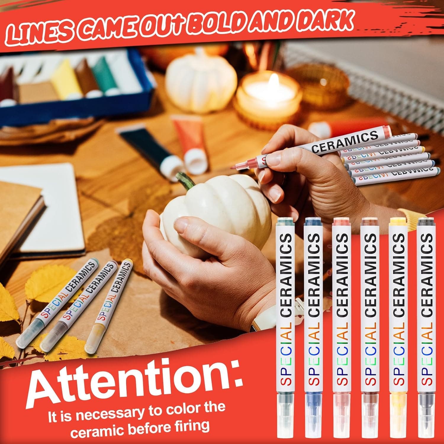 Marspark Underglaze Colored Pens for Pottery - Set of 6 thumbnail 5