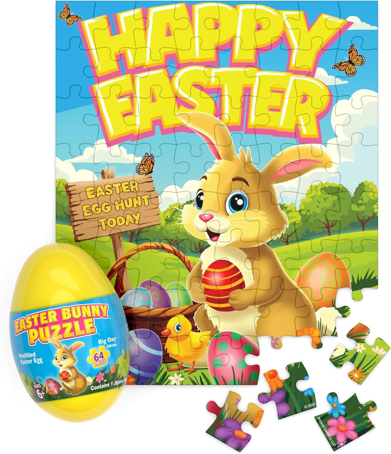 Easter Bunny Puzzle – Prefilled Easter Egg, Pre Filled with 64-Piece Jigsaw Puzzle for Kids, Easter Basket Stuffer, Gift for Kids, Ages 6+ : Toys &amp; Games — Easter Gifts gift idea