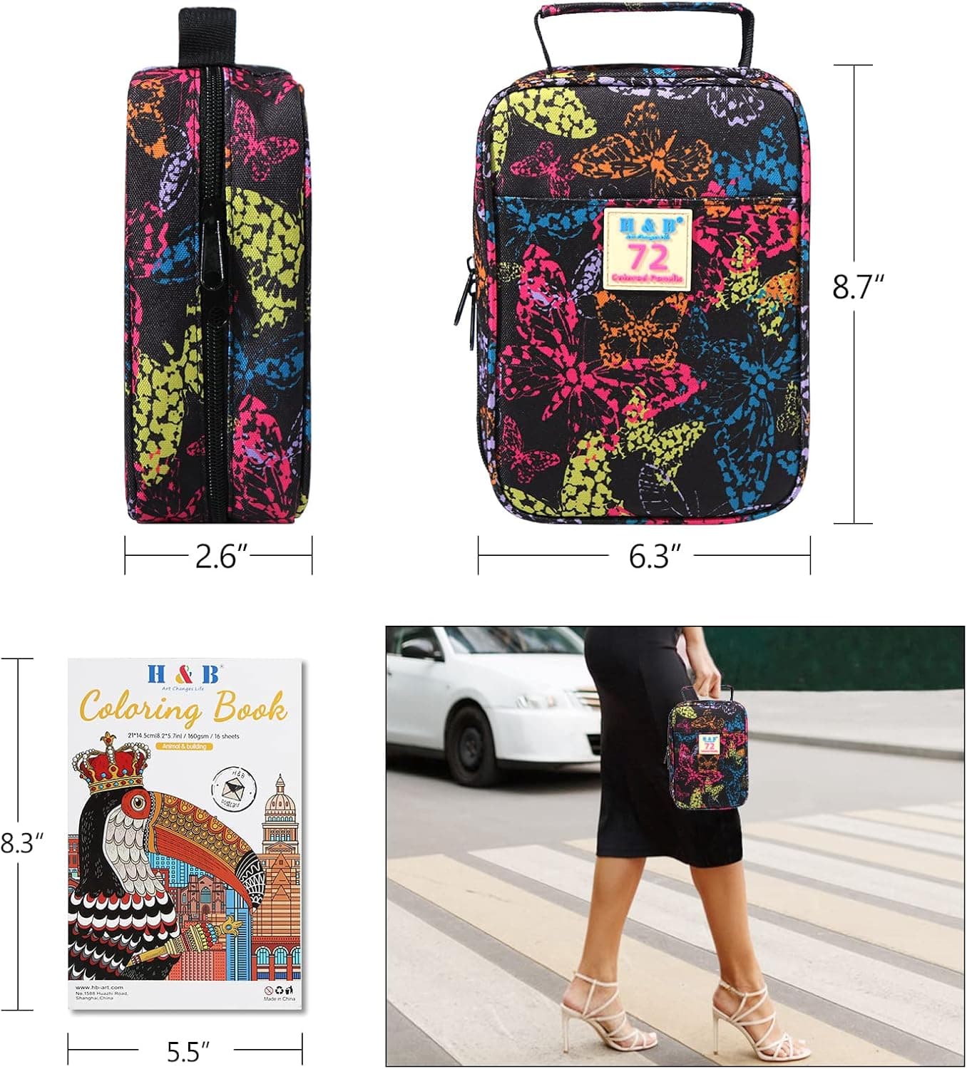 H &amp; B 72-Color Colored Pencils Set with Coloring Book, Eraser, and Sharpener - Perfect for Drawing and Coloring - Soft Oil-Based Cores Ideal for Adults and Beginners : Arts, Crafts &amp; Sewing thumbnail 4