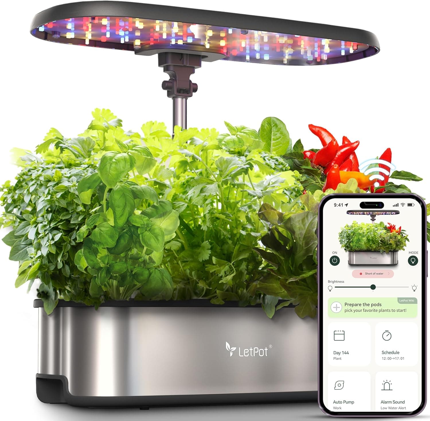 LetPot LPH-SE Hydroponics Growing System, 12 Pods Smart Herb Garden Kit Indoor, Indoor Garden, APP &amp; WiFi Controlled, with 24W Growing LED, 5.5L Water Tank, Pump System, Automatic Timer : Patio, Lawn &amp; Garden — Spring Gift Ideas gift idea