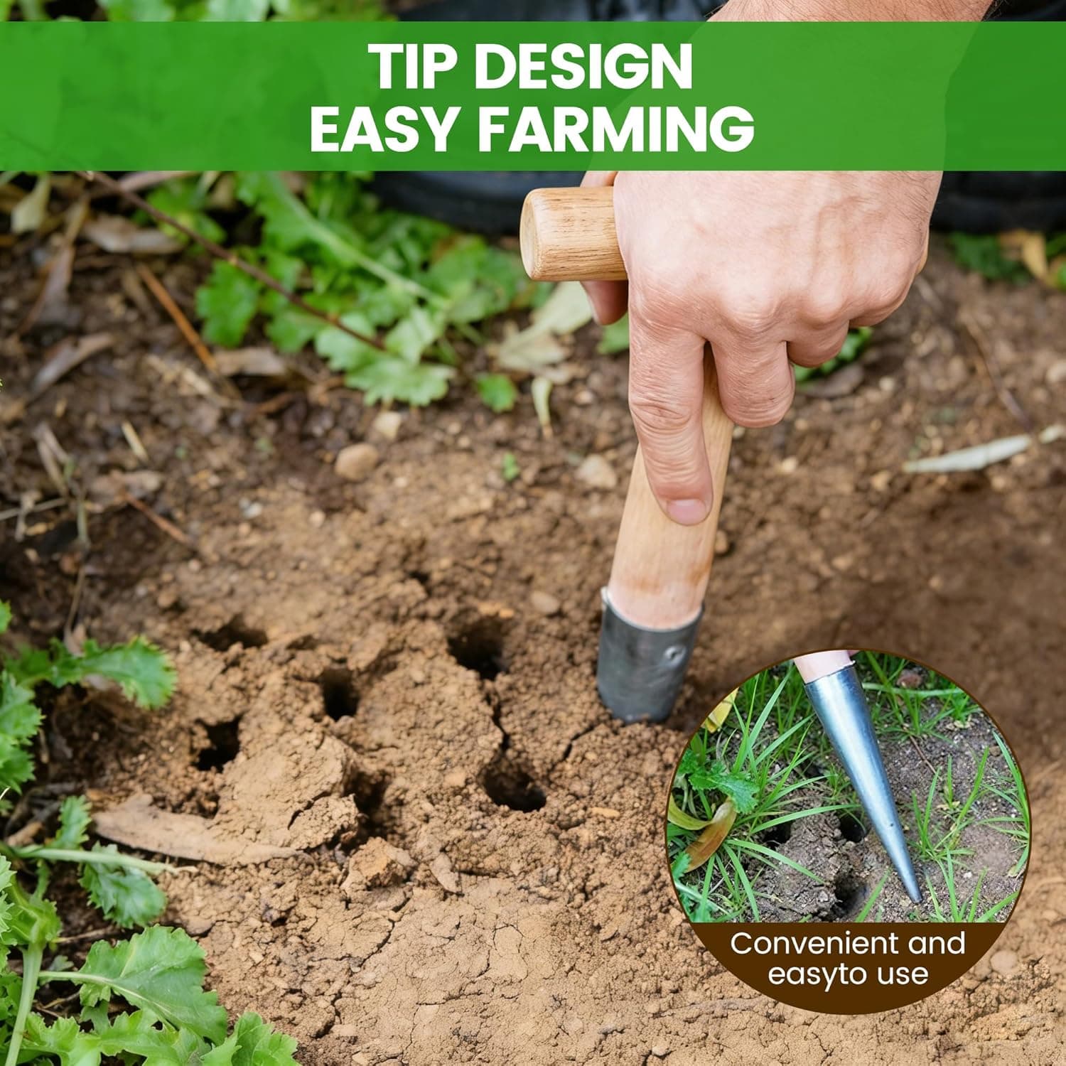 Plant Hole Digger for Planting, Garden Seed Dispenser, Bulb Planting Tool, Handheld Digger Garden Seed Planting Tool for Planting Tulip Daffodil Saffron Vegetable Seeds (1pcs) : Patio, Lawn &amp; Garden thumbnail 4