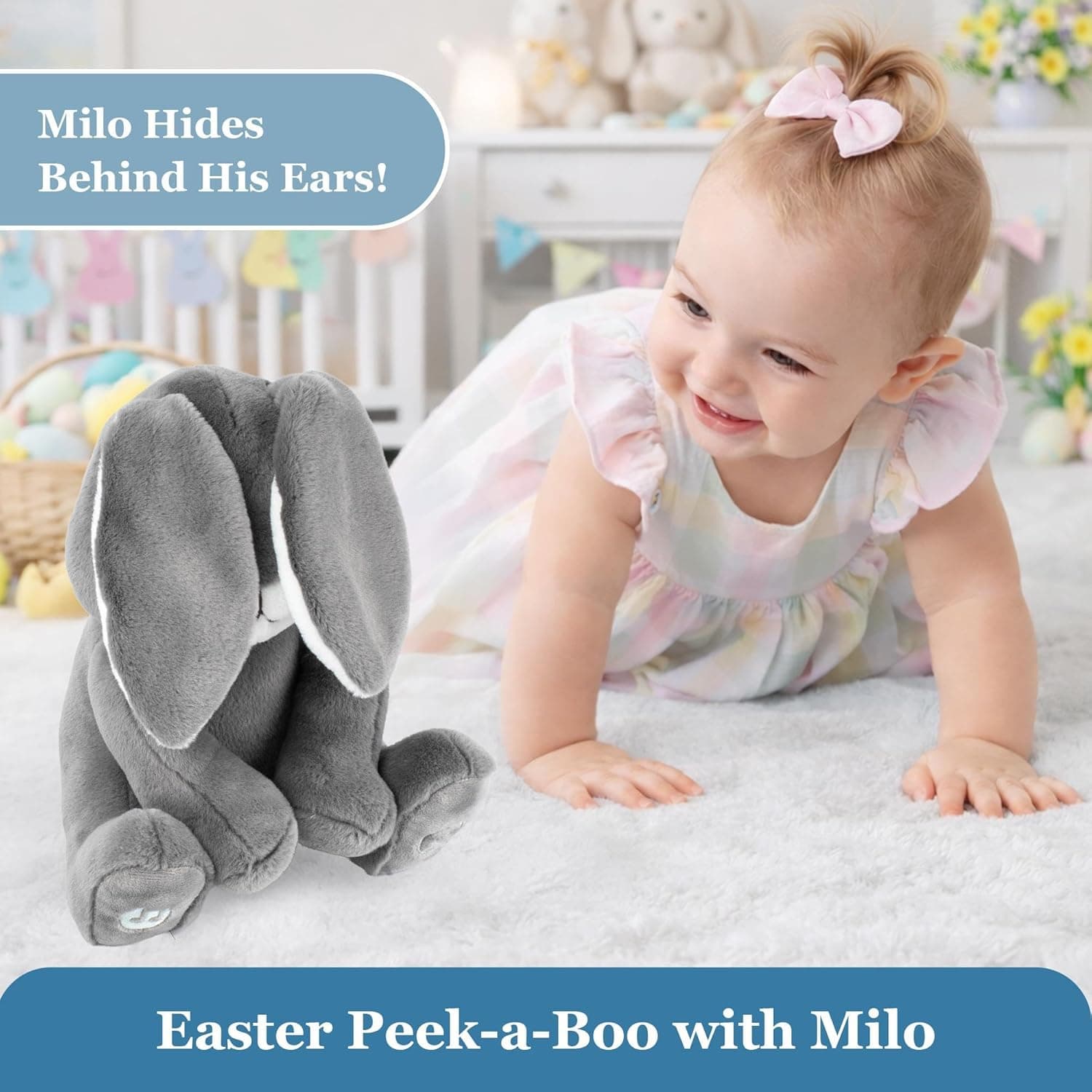Dimple Milo Peek a Boo Bunny Stuffed Animal thumbnail 5