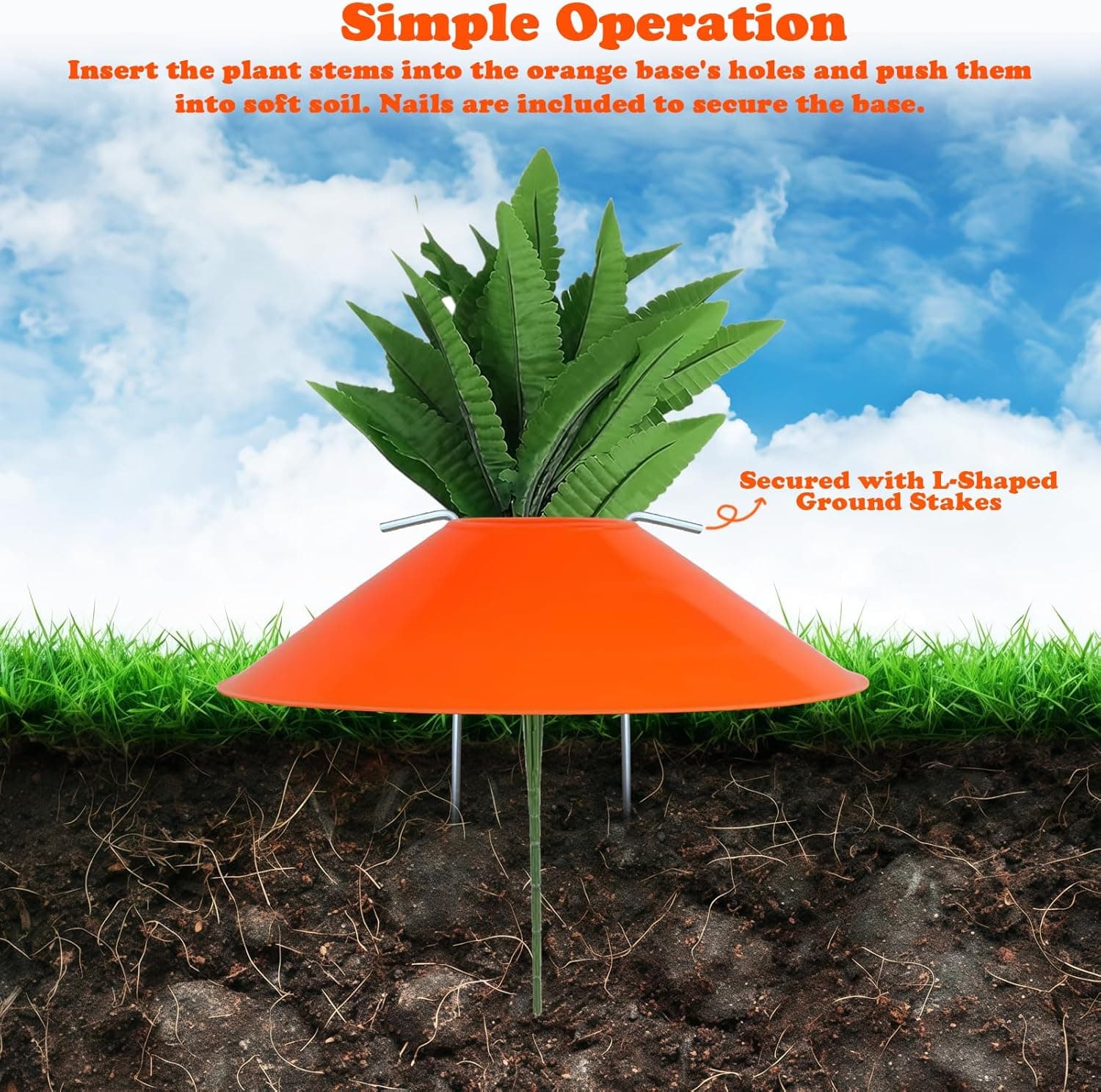 12-Piece Easter Carrot Yard Decoration Stakes thumbnail 3