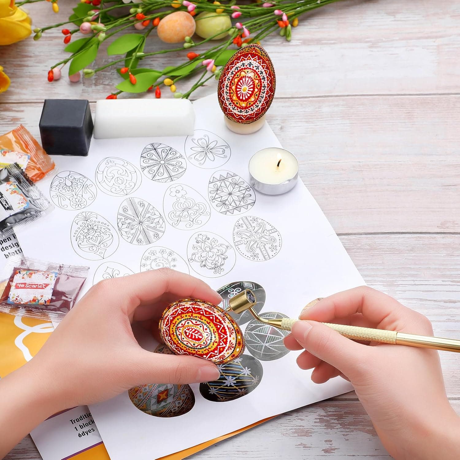 Blushtier Ukrainian Easter Egg Decorating Kit (Pysanky) - 12 Piece Set thumbnail 4