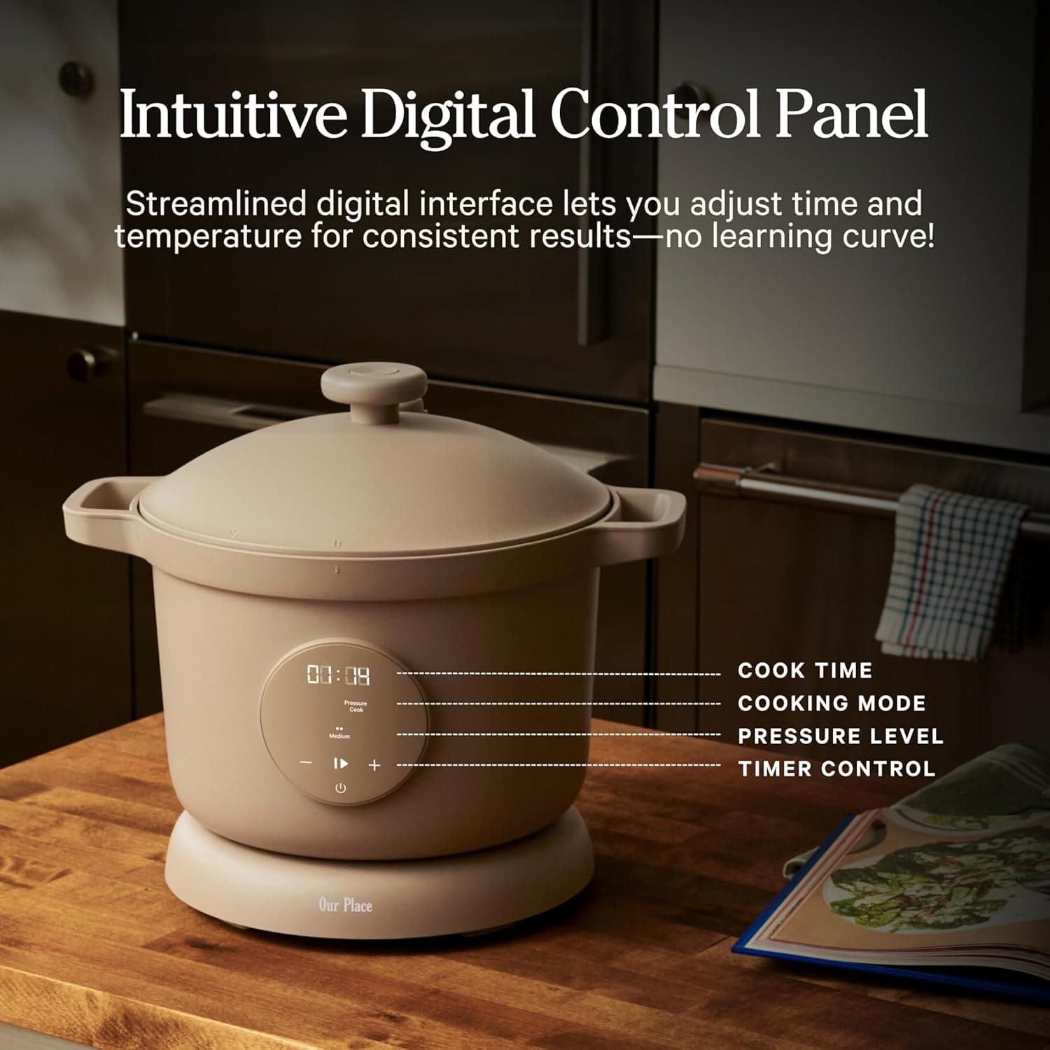 Our Place Dream Cooker | 6 Qt Ceramic Nonstick Multicooker &amp; Pressure Cooker with Touchscreen Controls &amp; Auto Steam Release | 4 Modes: Pressure Cook, Sauté/Sear, Slow Cook &amp; Warm | Steam: Home &amp; Kitchen thumbnail 5