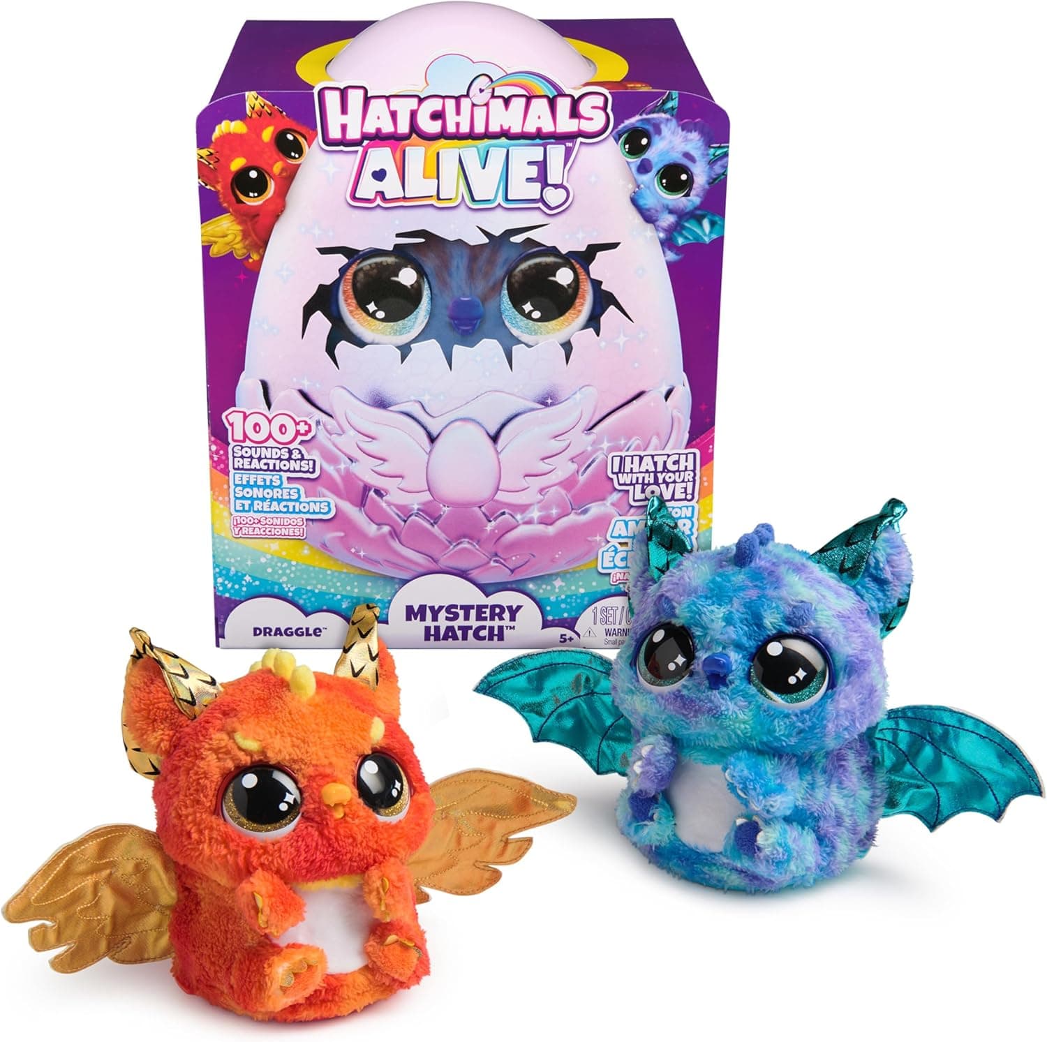 Hatchimals Alive, Mystery Hatch Draggle, Surprise Interactive Toy &amp; Egg with Mist, Lights &amp; Sounds (Styles May Vary), Kids Toys for Girls &amp; Boys : Toys &amp; Games — Easter Gifts gift idea