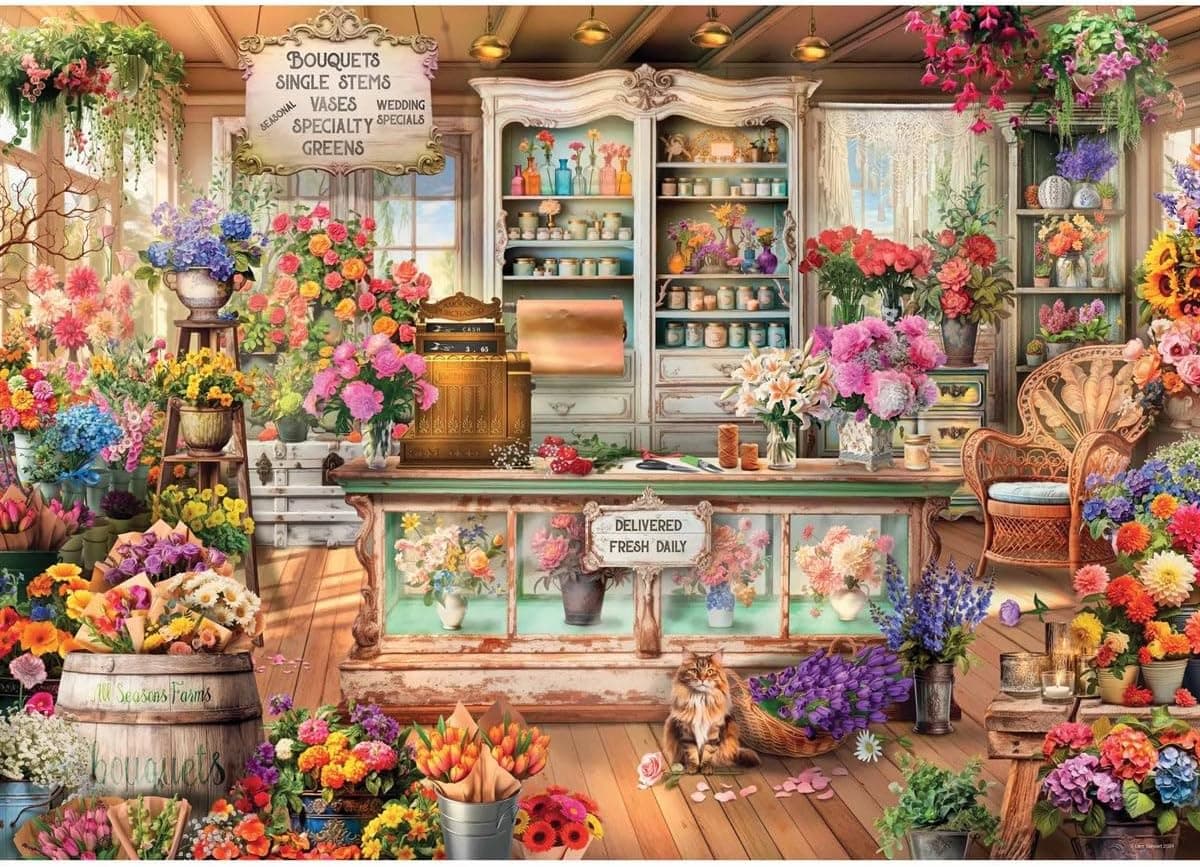 Ravensburger All Seasons Flower Shop 1000 Piece Jigsaw Puzzle | Explore Colorful Botanical Arrangements | from The Bestselling Puzzle Brand Worldwide | Enhanced Anti-Glare Surface : Toys &amp; Games thumbnail 2