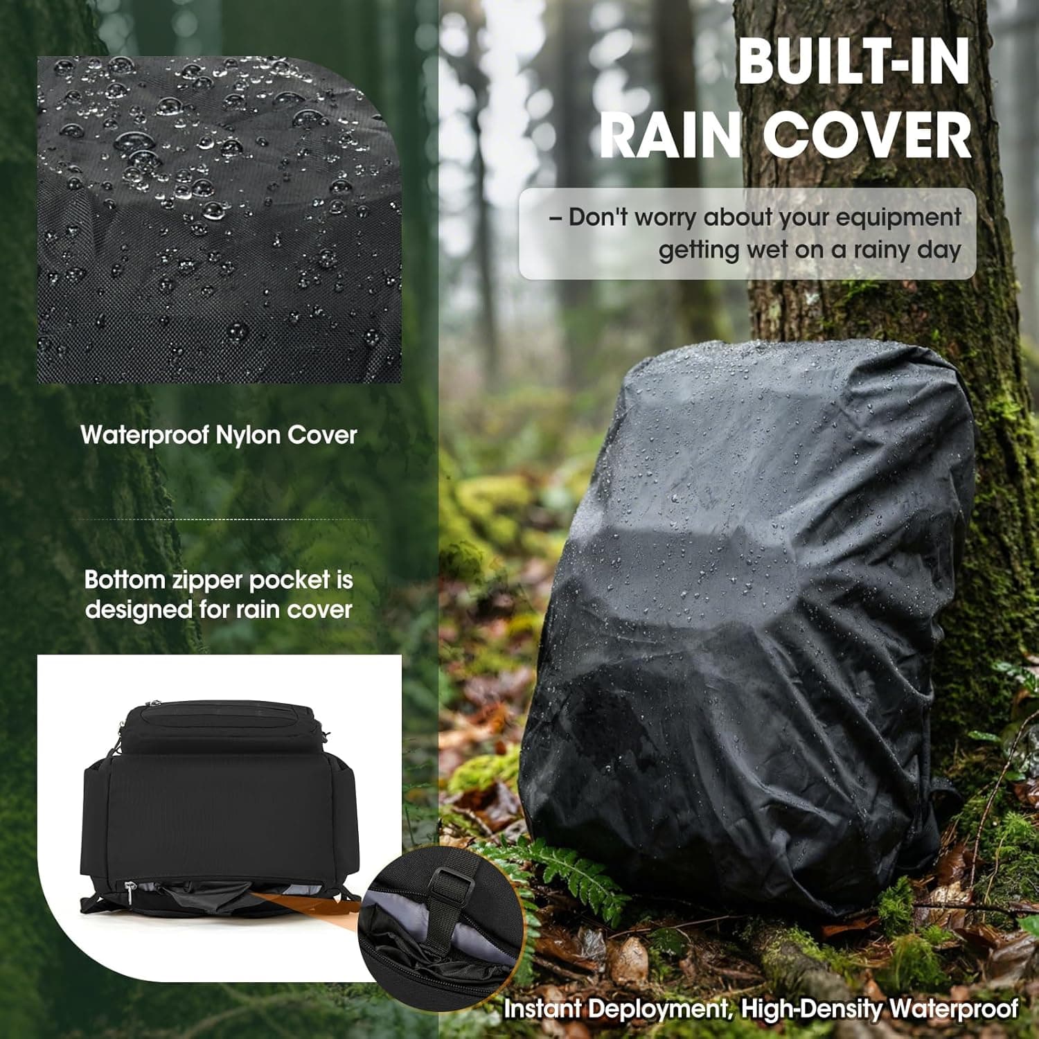 RAINSMORE Tactical Hydration Backpack 18L with 2L Water Bladder & Rain Cover thumbnail 5