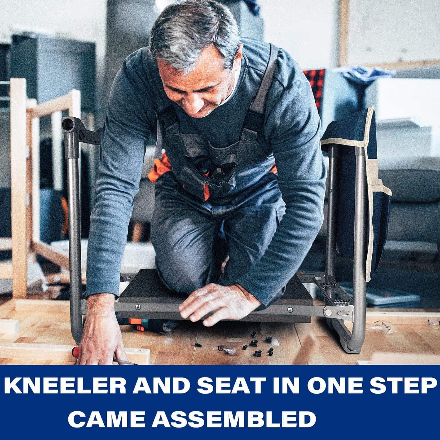 Aimerla Foldable Garden Kneeler Seat Heavy Duty [Upgraded Widened Thick Kneeling Pad] Garden Stool with Large Garden Tool Bags with Pockets - Portable Garden Bench Gardening Gifts for Parents : Patio, Lawn &amp; Garden thumbnail 3