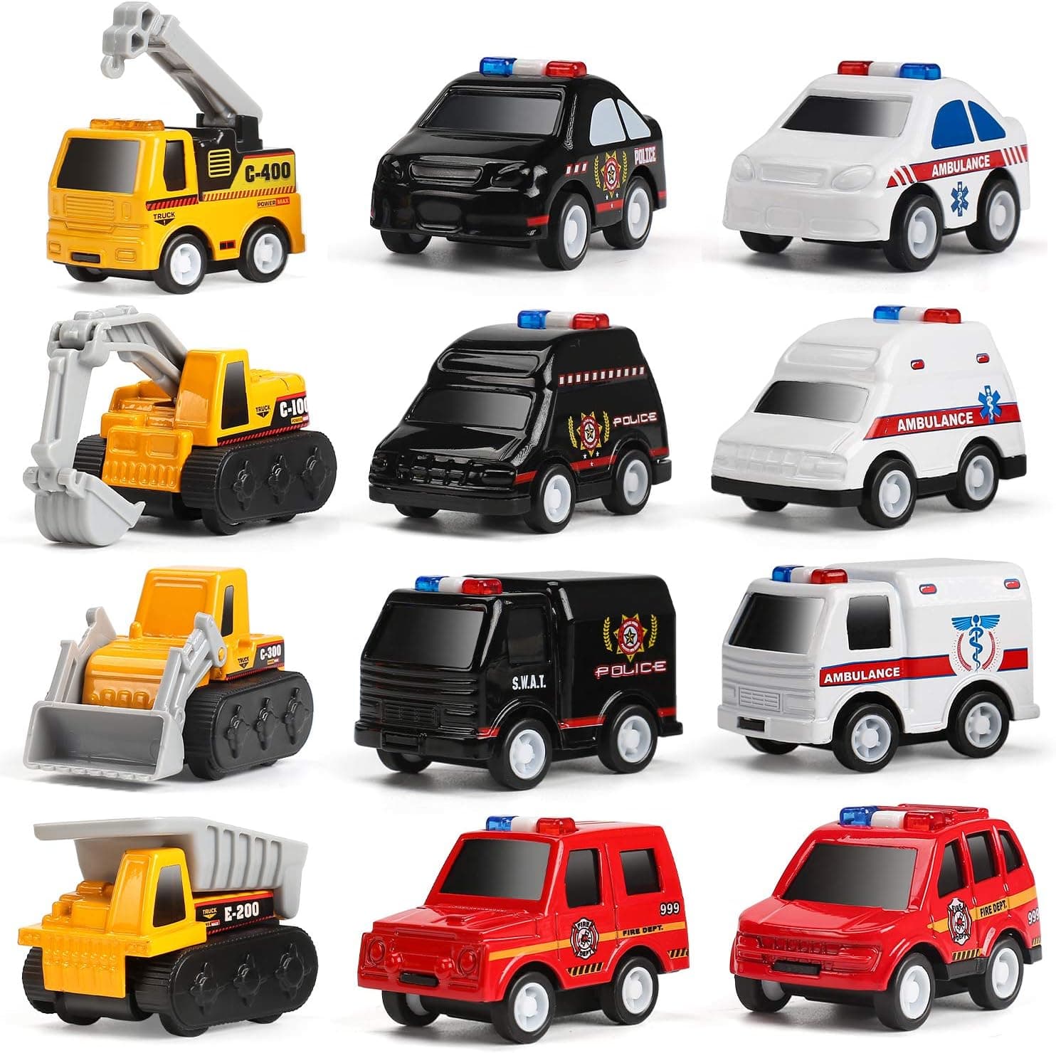 CUTE STONE 12 Pack Filled Easter Eggs with Alloy Pull Back Cars, Easter Basket Stuffers Easter Party Favors for Kids : Toys &amp; Games thumbnail 5