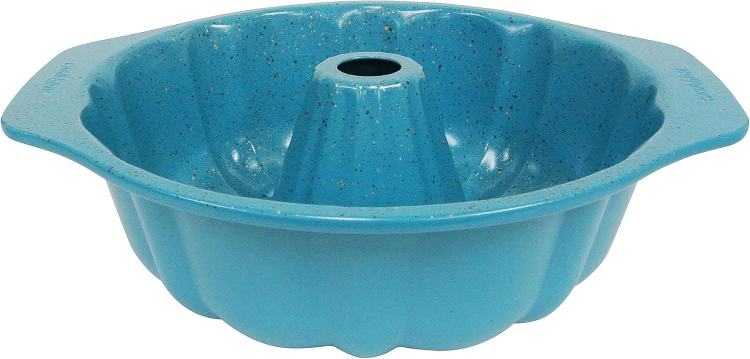 casaWare Fluted Cake Pan 9.5-inch (10-Cup) Ceramic Coated NonStick (Blue Granite): Home &amp; Kitchen thumbnail 2