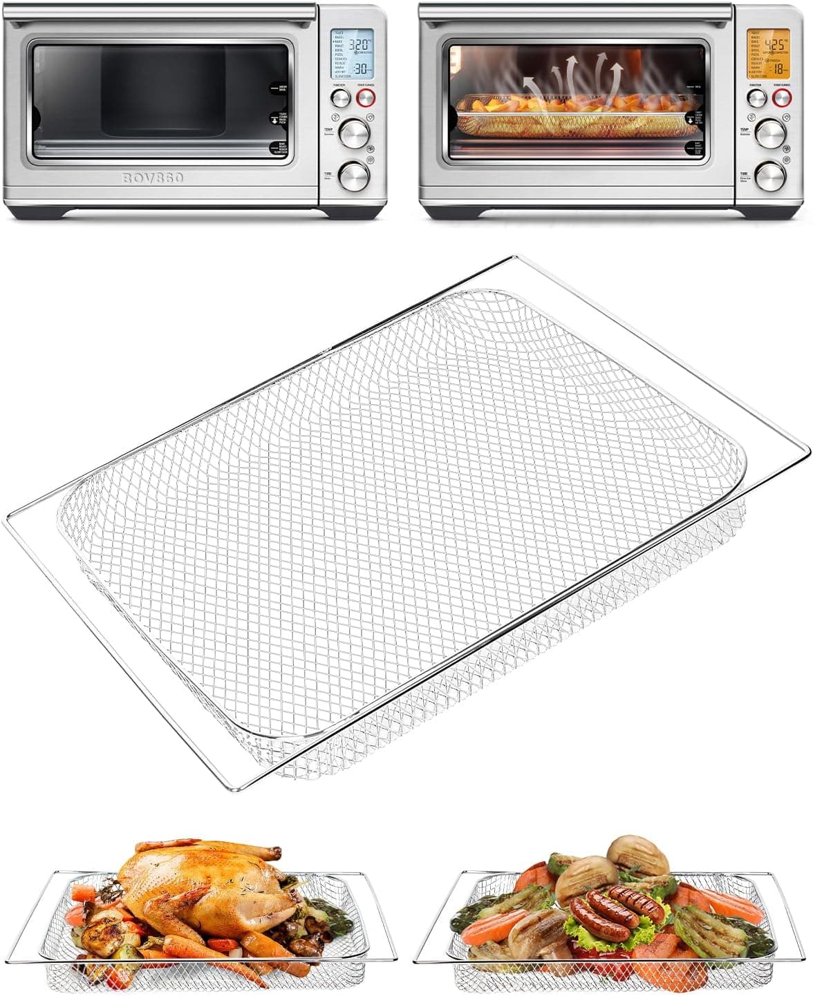 Smart Oven Air Fryer Mesh Basket 1-Piece Compatible with Breville BOV860BSS Convection Oven, Stainless Steel Baking Tray Original Replacement Accessory Assist with Countertop Oven 11 Cooking Functions : Home &amp; Kitchen — Spring Gift Ideas gift idea