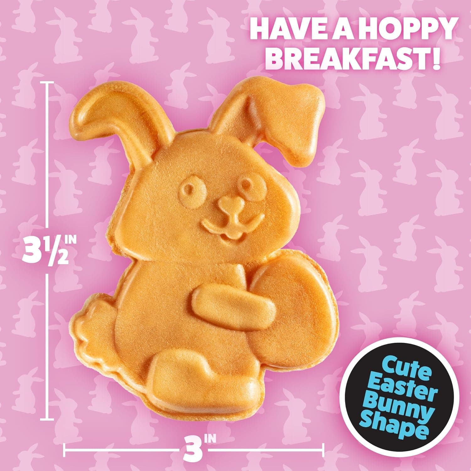 Easter Bunny Mini Waffle Maker- Make Holiday Breakfast Special for Kids &amp; Adults w Cute Animal Waffles or Pancakes- Individual 4 Inch Waffler Iron, Fun Basket Stuffer, Egg Hunt Gift, Frost or Decorate: Home &amp; Kitchen thumbnail 4