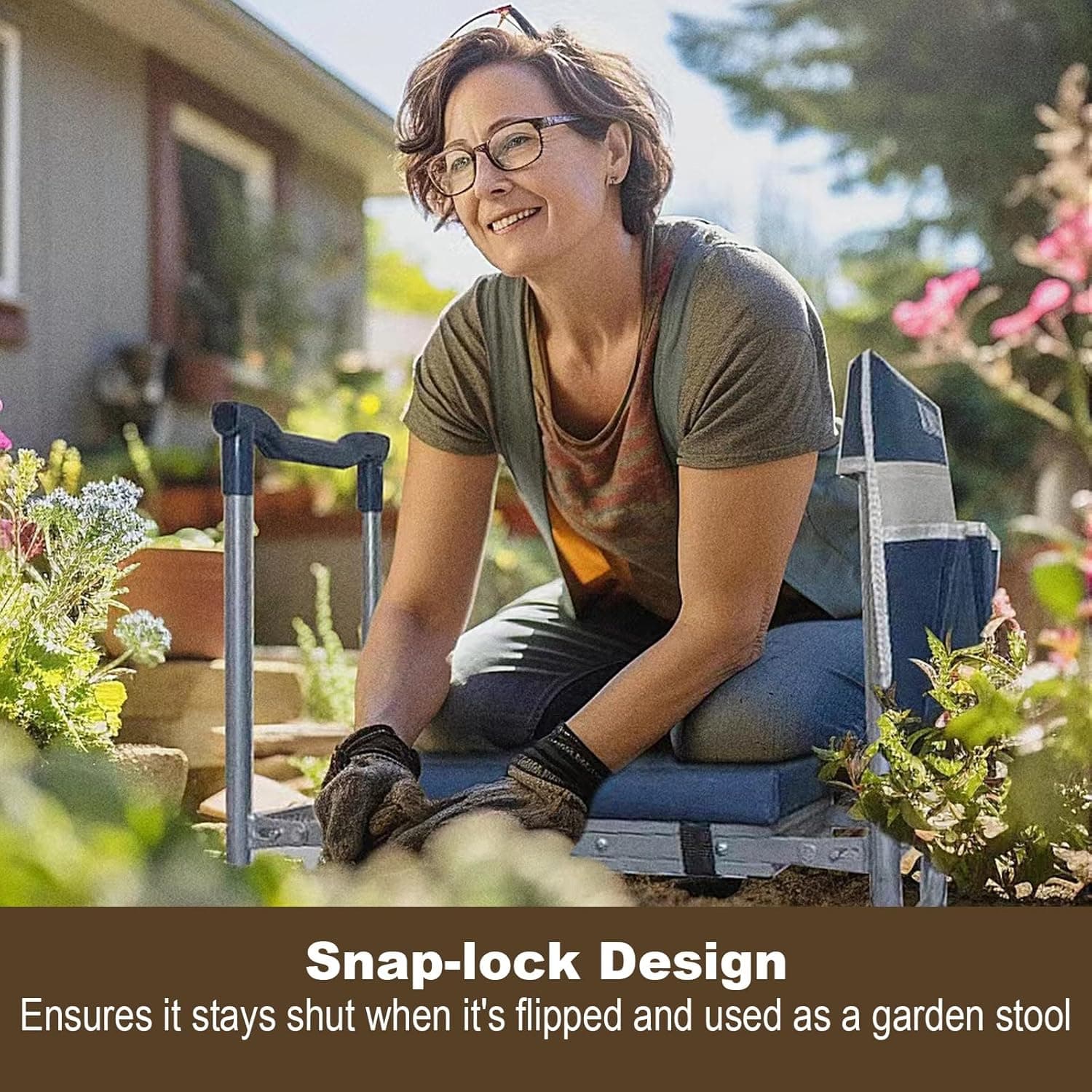 Aimerla K5 Foldable Kneeler Seat - Heavy Duty (Detachable Cloud Kneeler Pad) - Garden Stool - 2 Large Tool Bags - Portable Bench for Indoor &amp; Outdoor : Patio, Lawn &amp; Garden thumbnail 2