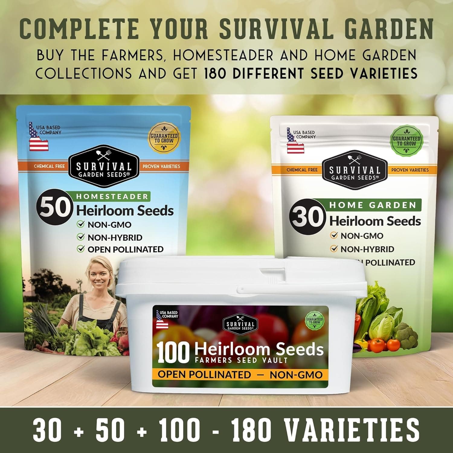 Home Garden Vegetable Seeds 30 Variety Pack – Heirloom Seed Vault Kit thumbnail 5