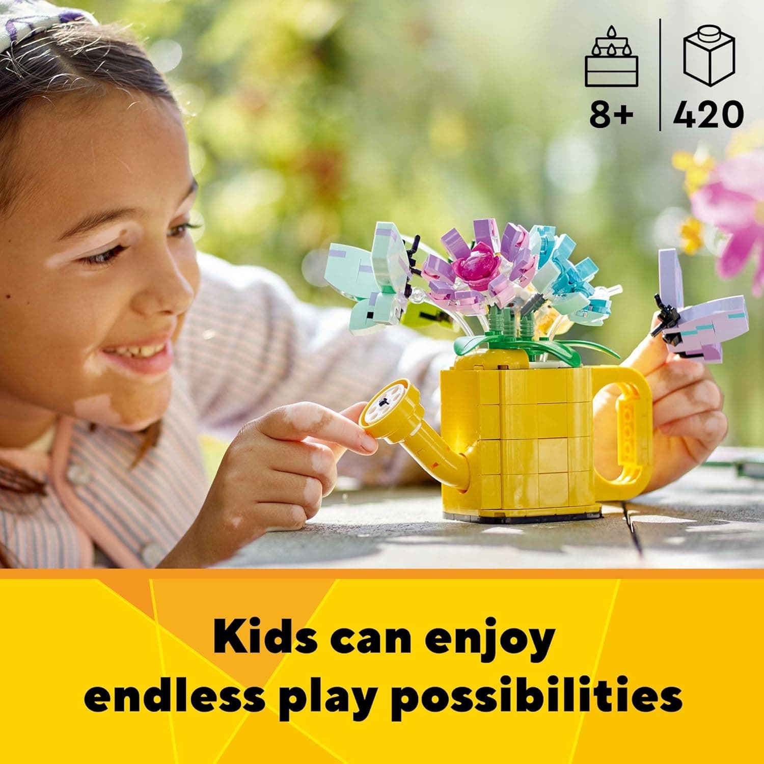 LEGO Creator 3 in 1 Flowers in Watering Can Building Toy thumbnail 3