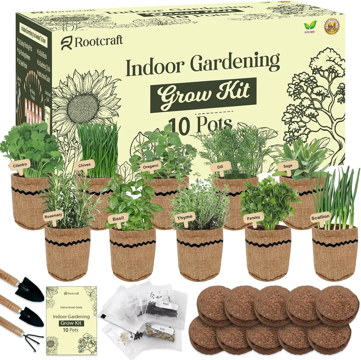 10 Herb Garden Planter Indoor Kit - Complete Kitchen Herb Starter Set — Spring Gift Ideas gift idea