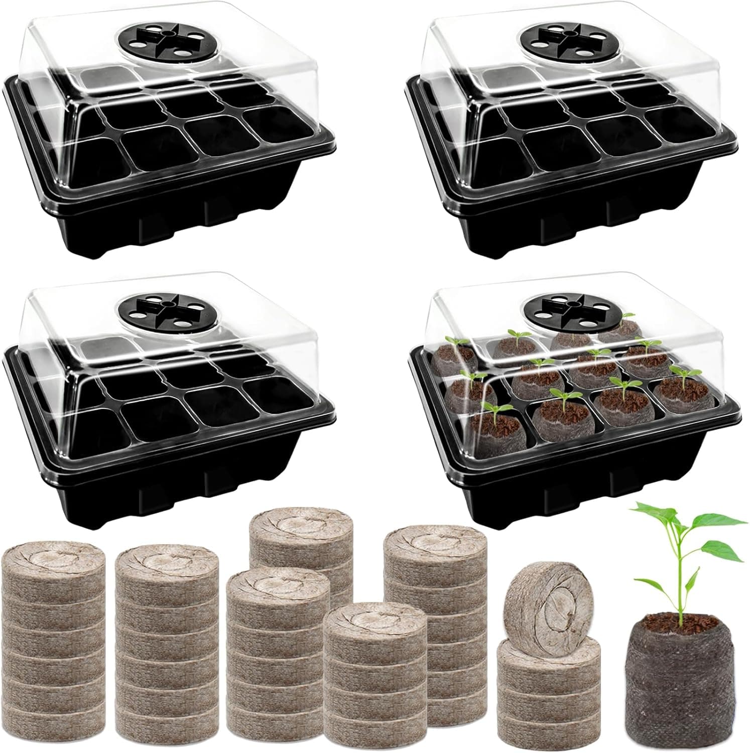Halatool 4 Pack Seed Starter Tray Kit with 50 Peat Pellets — Spring Gift Ideas gift idea