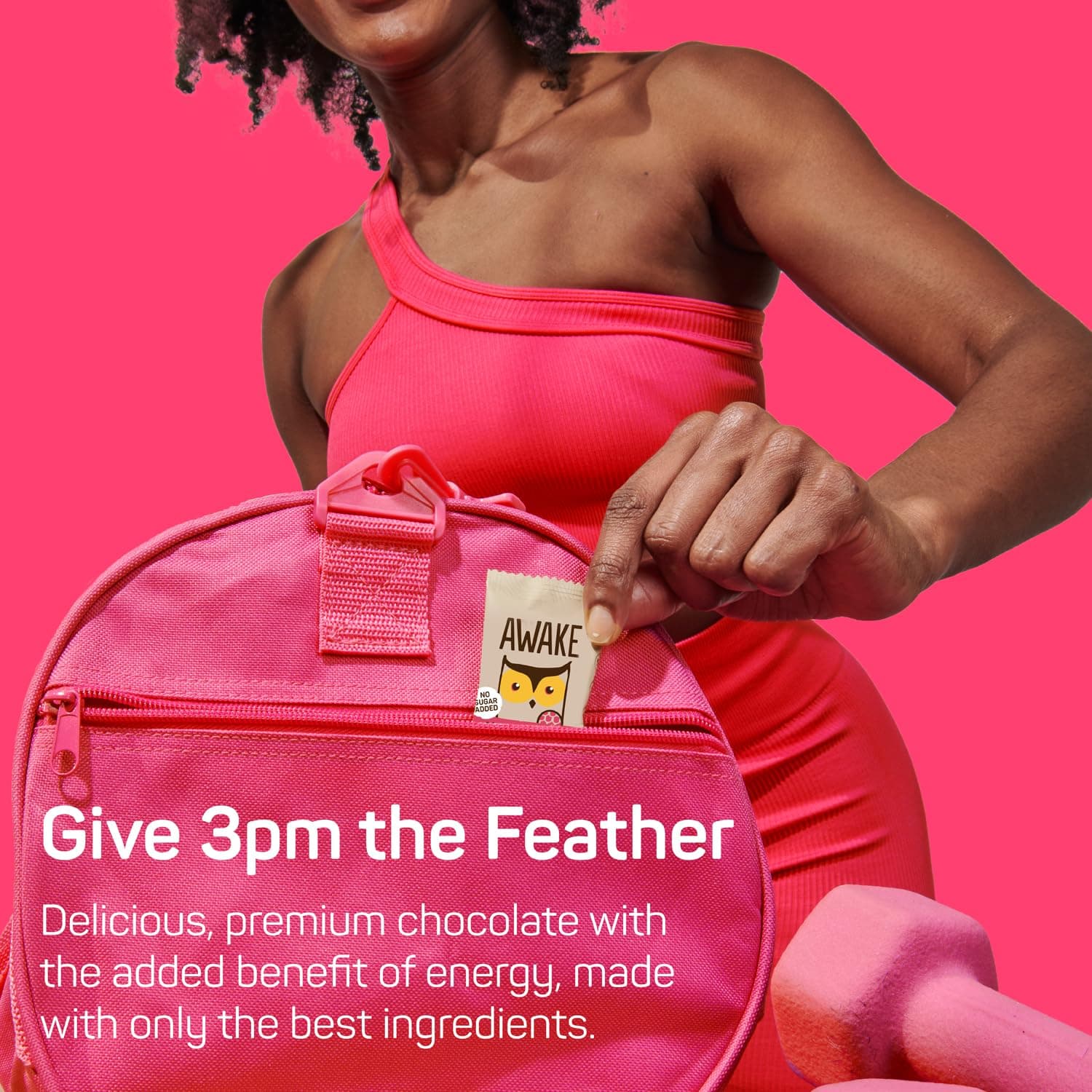 AWAKE Caffeinated Chocolate Bites - Almond Sea Salt Dark Chocolate thumbnail 4