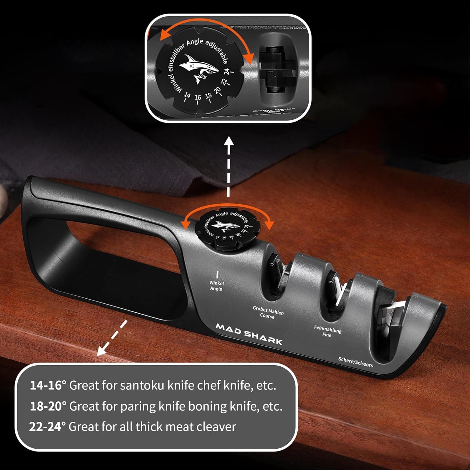 MAD SHARK Handheld Knife Sharpener with Adjustable Angles thumbnail 4