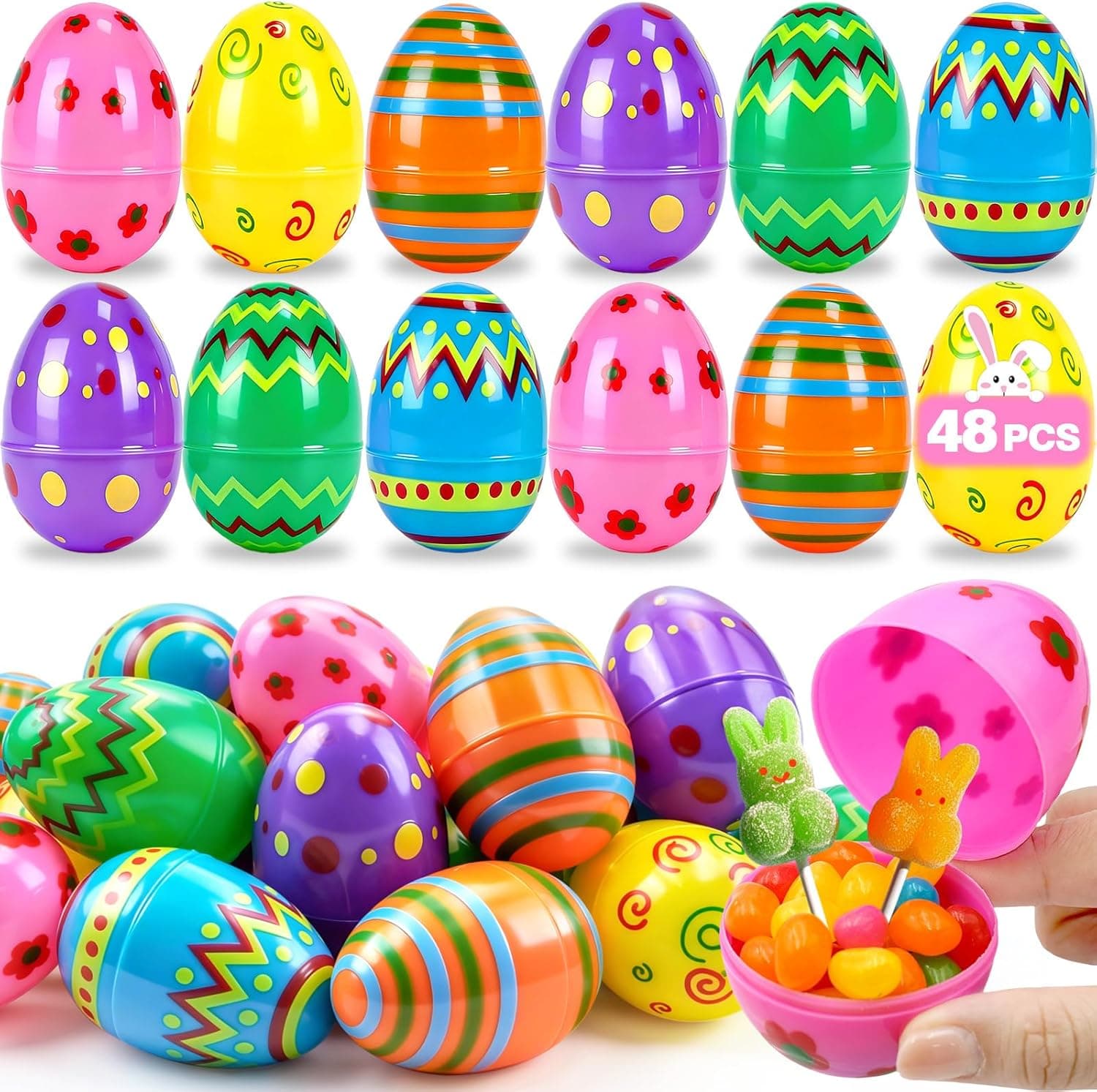 ZICZLI 48-Piece Large Plastic Easter Eggs — Easter Gifts gift idea