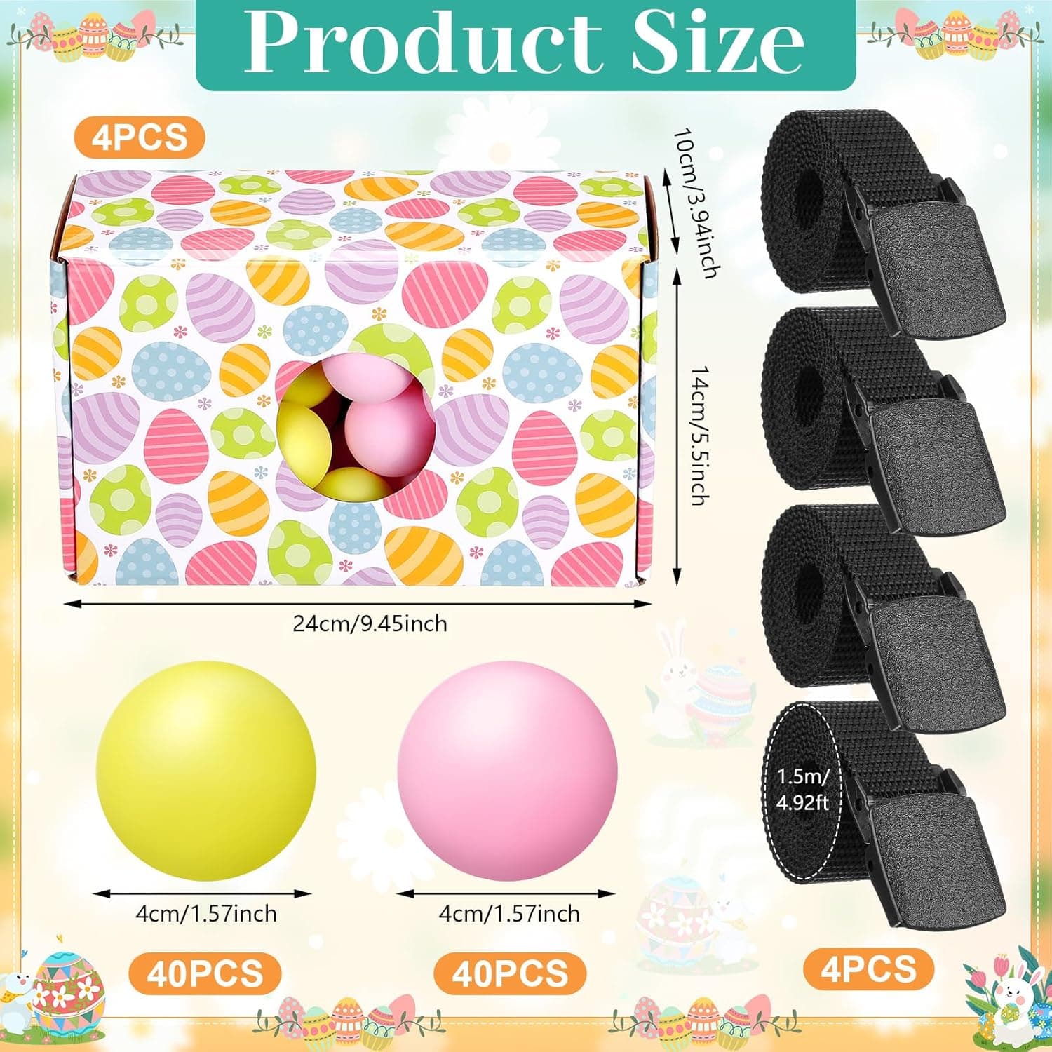 HappyAlley Easter Party Games - Swing Shaking Balls Game Set with Adjustable Belts thumbnail 2