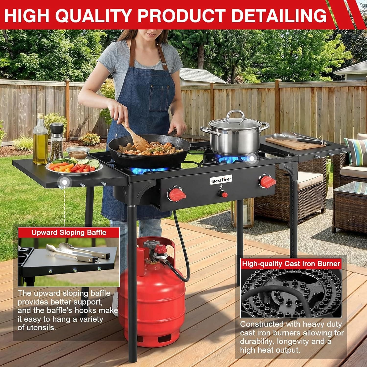 Bestfire 2-Burner Camping Stove with Auto Ignition thumbnail 5