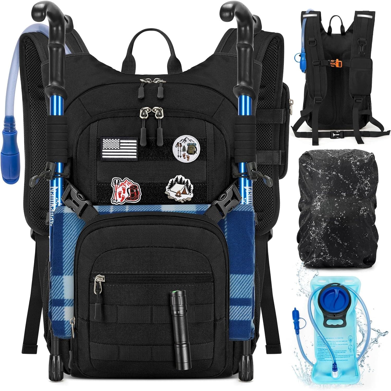 RAINSMORE Tactical Hydration Backpack 18L with 2L Water Bladder & Rain Cover — Spring Gift Ideas gift idea