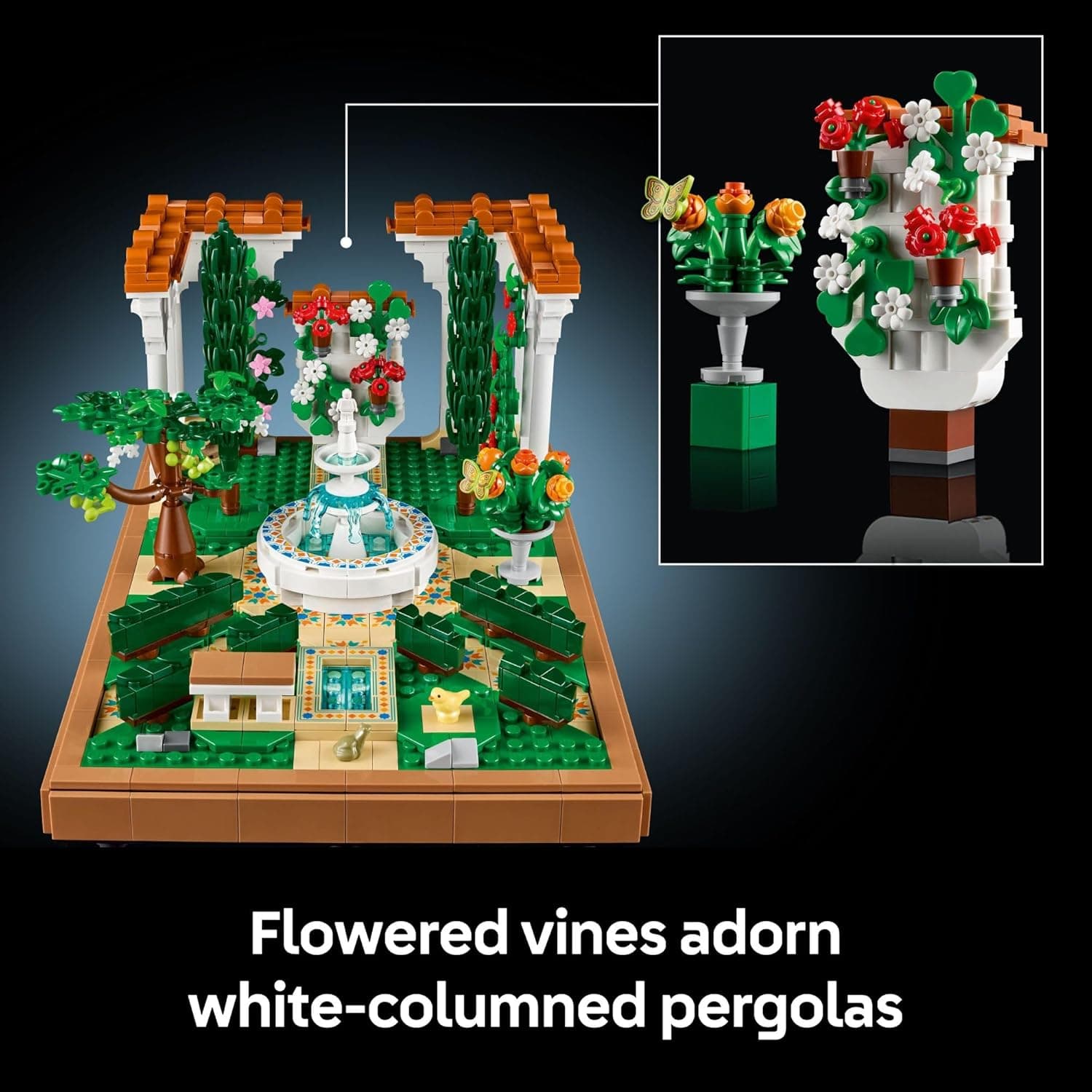 LEGO Icons Fountain Garden Building Set thumbnail 5
