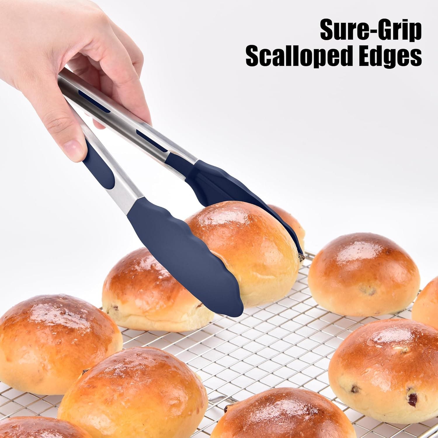 Doosu Kitchen Tongs - Heat Resistant Silicone Grip thumbnail 5