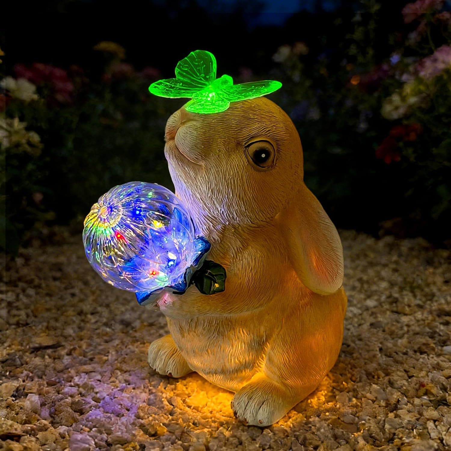 Hogni Solar Bunny Garden Statue with LED Light thumbnail 5