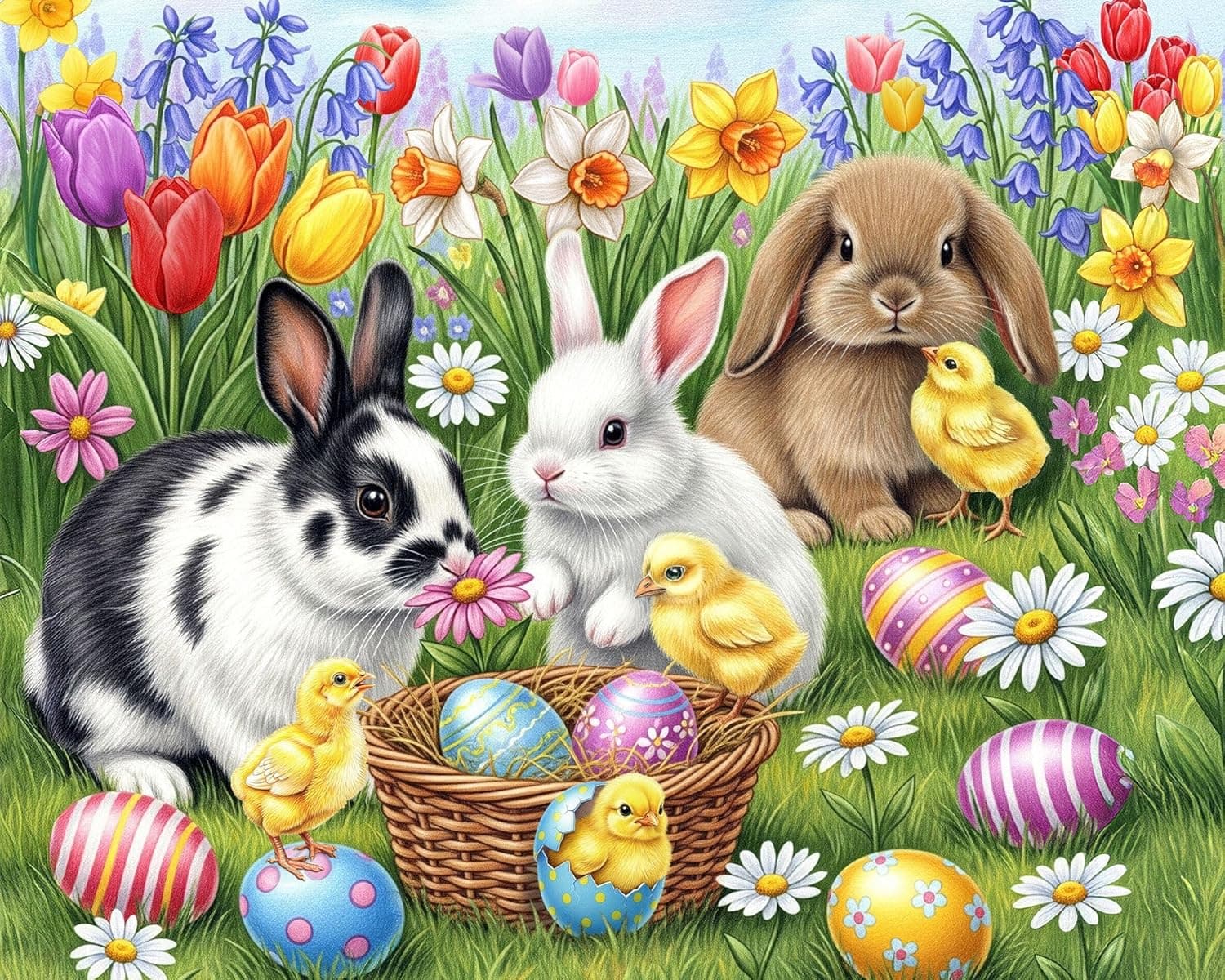 Springbok Three Easter Bunnies 500 Piece Jigsaw Puzzle for Adults – Poster Now Included - Spring and Floral – Unique Cut Pieces – Made in USA : Toys &amp; Games — Easter Gifts gift idea