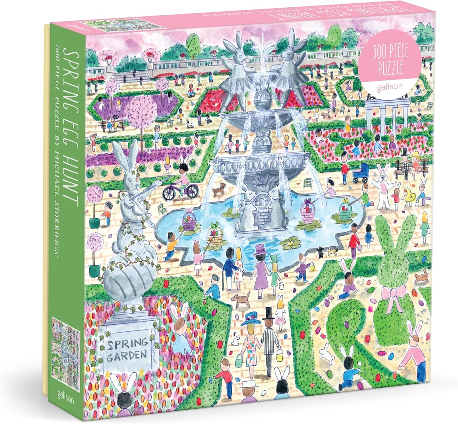Galison Spring Egg Hunt 500 Piece Jigsaw Puzzle by Michael Storrings — Easter Gifts gift idea
