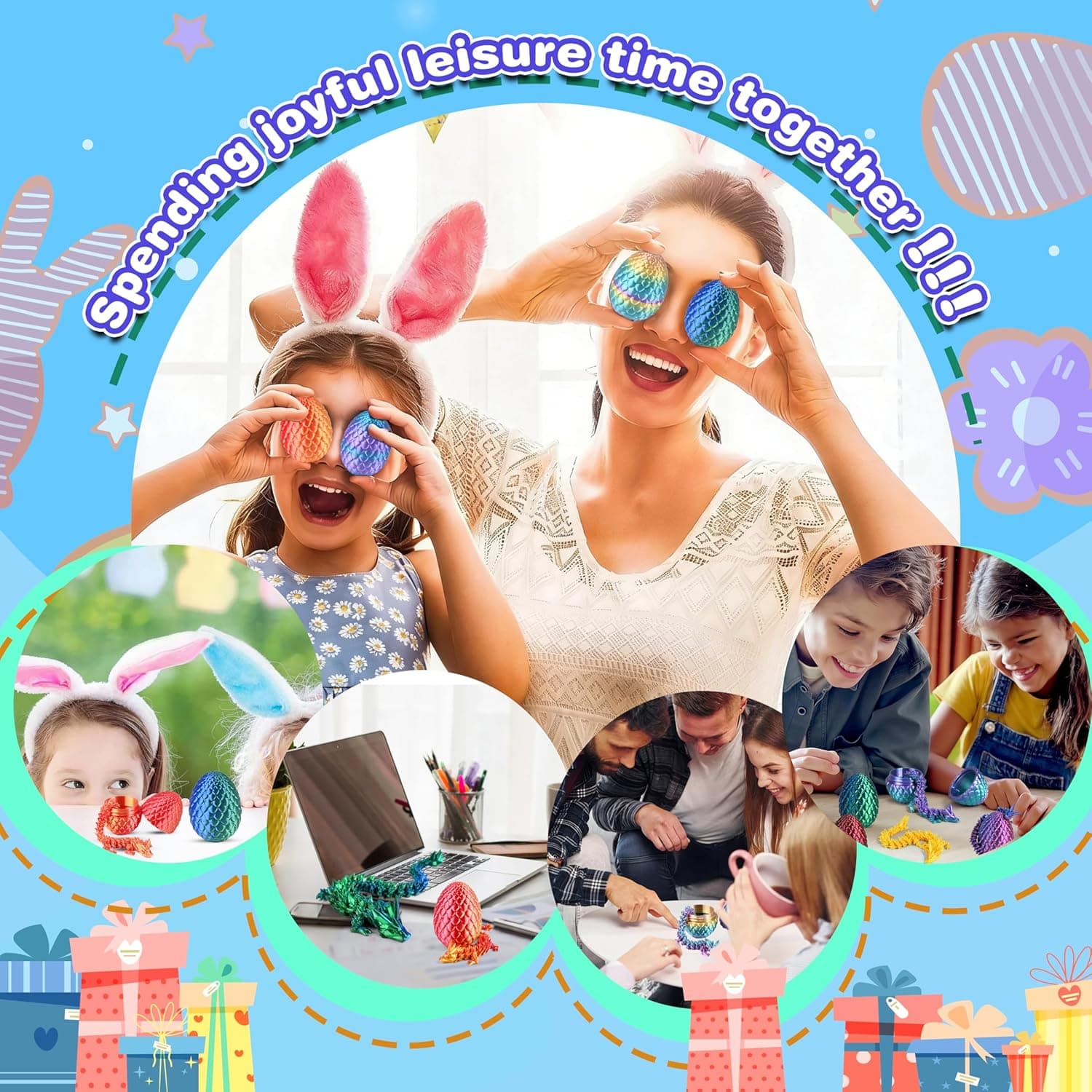 Cybermaker 8pcs Prefilled Easter Eggs with 3D Printed Dragon, Magic Toy for Party Favors, Basket Stuffers for Kids, Easter Egg Hunt, Goodie Bag Fillers, Classroom Prize Supplies : Toys &amp; Games thumbnail 4