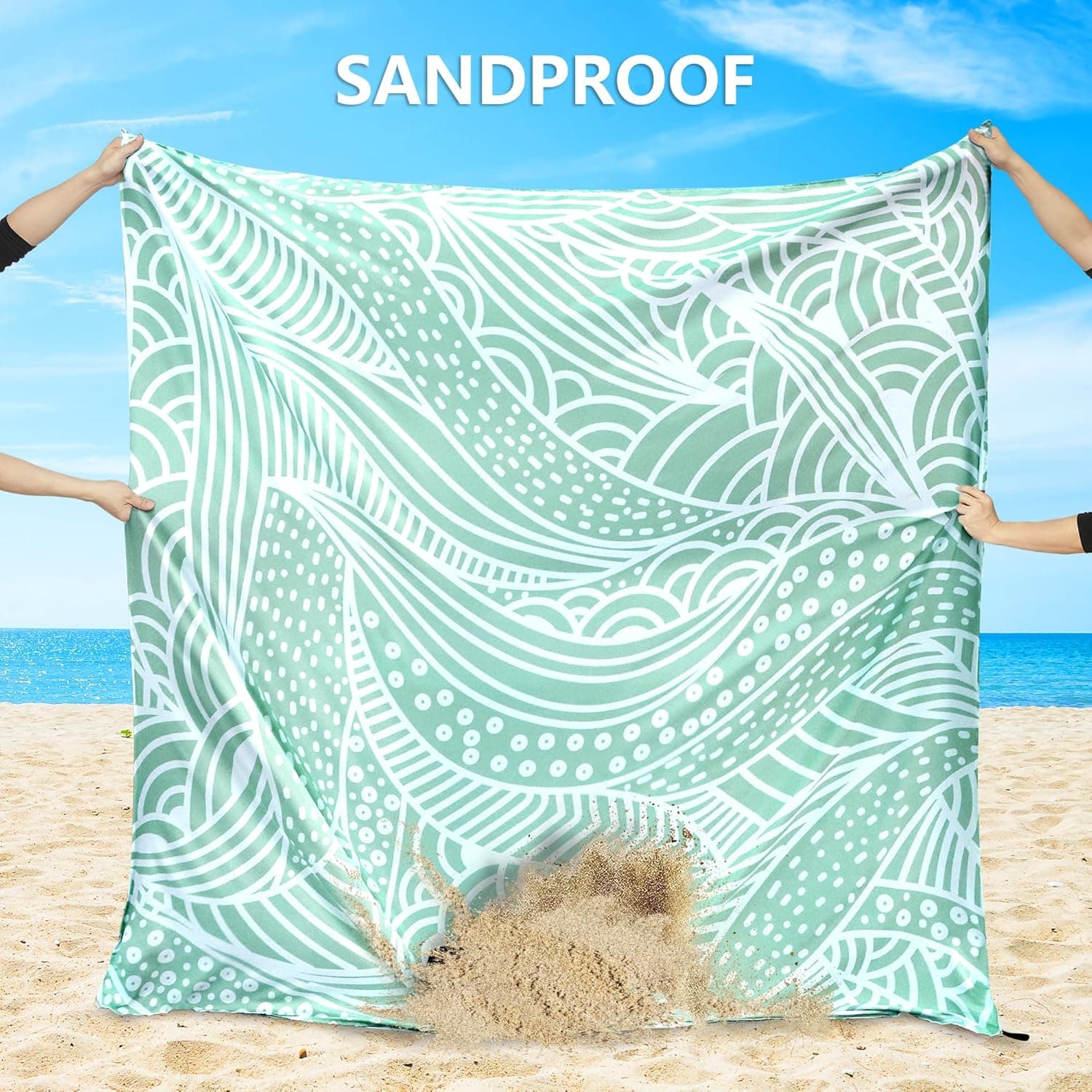 HIHOHO Waterproof Sandproof Beach Blanket Mat thumbnail 4
