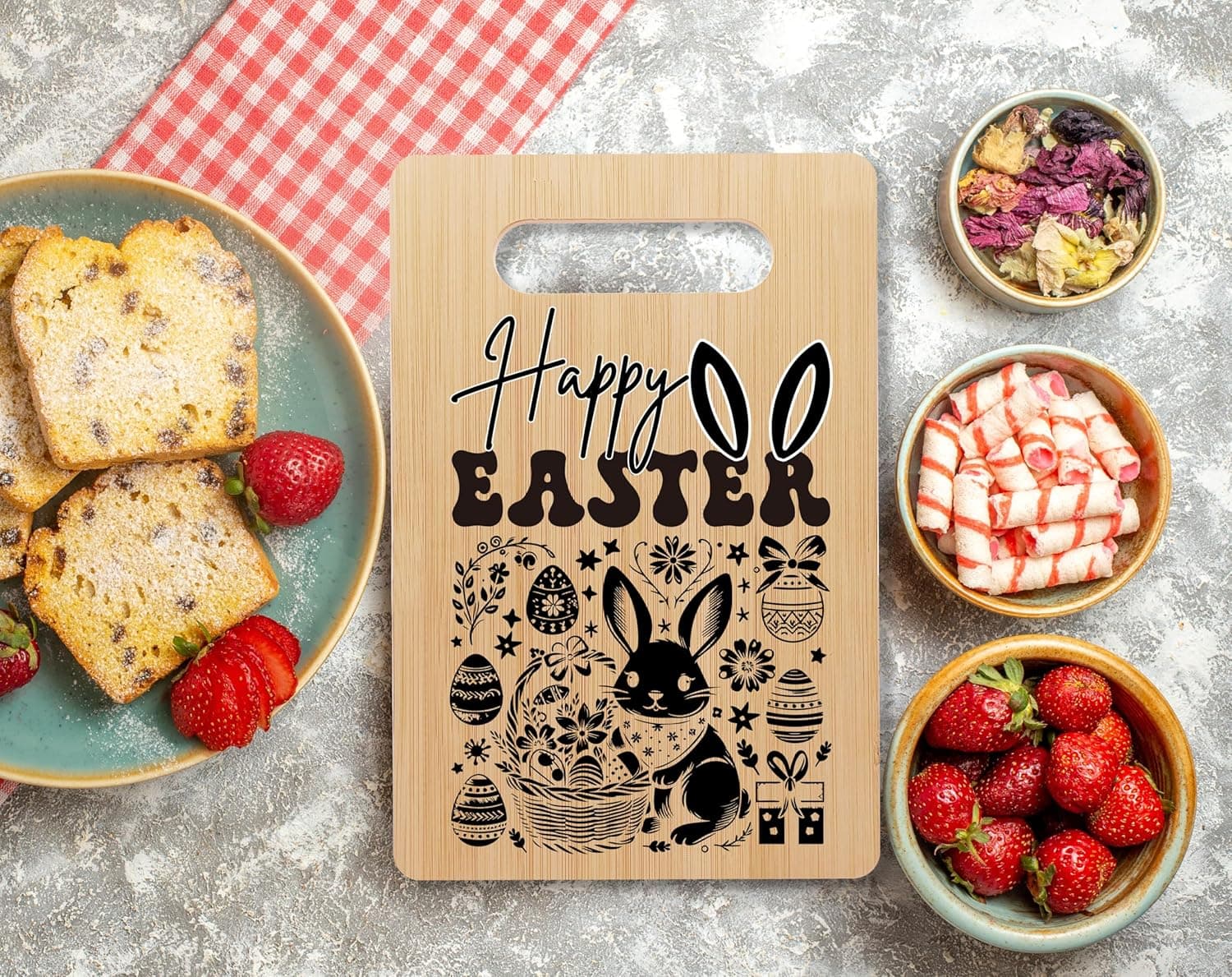 Easter Bamboo Cutting Board Gifts, Easter Gifts for Women Man, Happy Easter Charcuterie Board, Easter Egg Bunny Housewarming Gifts, Holiday Home Kitchen Decorations Favor -44 : Home &amp; Kitchen thumbnail 4