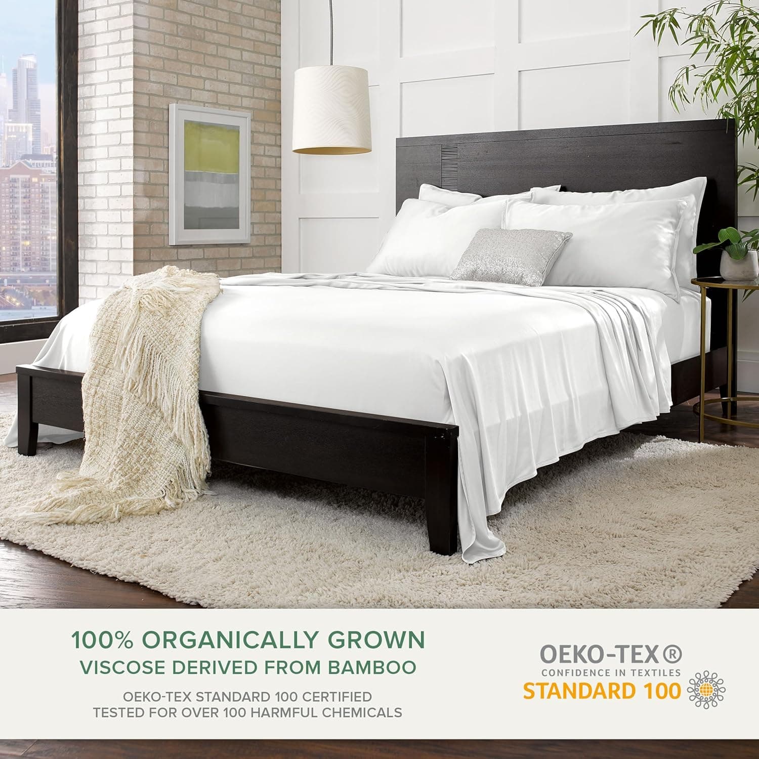 Pure Bamboo King Sheets - Organic White thumbnail 3