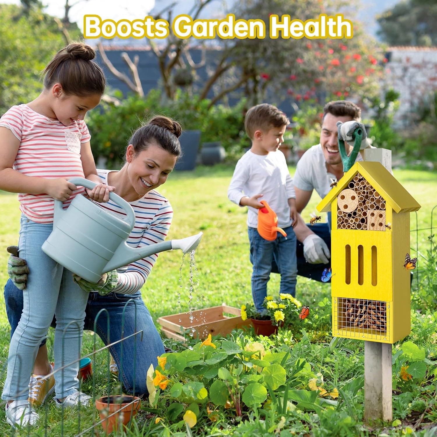 Handcrafted Wooden Bee House and Butterfly Hotel thumbnail 5