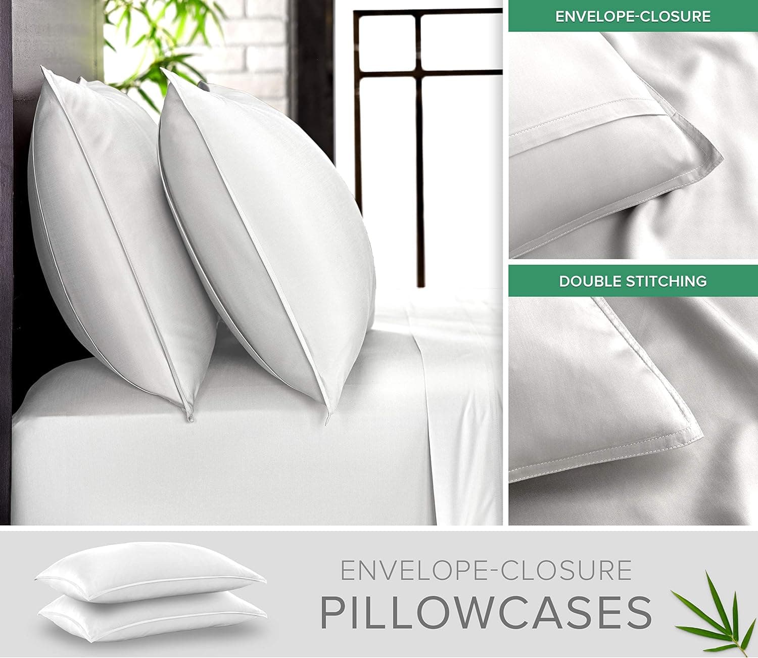 Pure Bamboo King Sheets - Organic White thumbnail 4