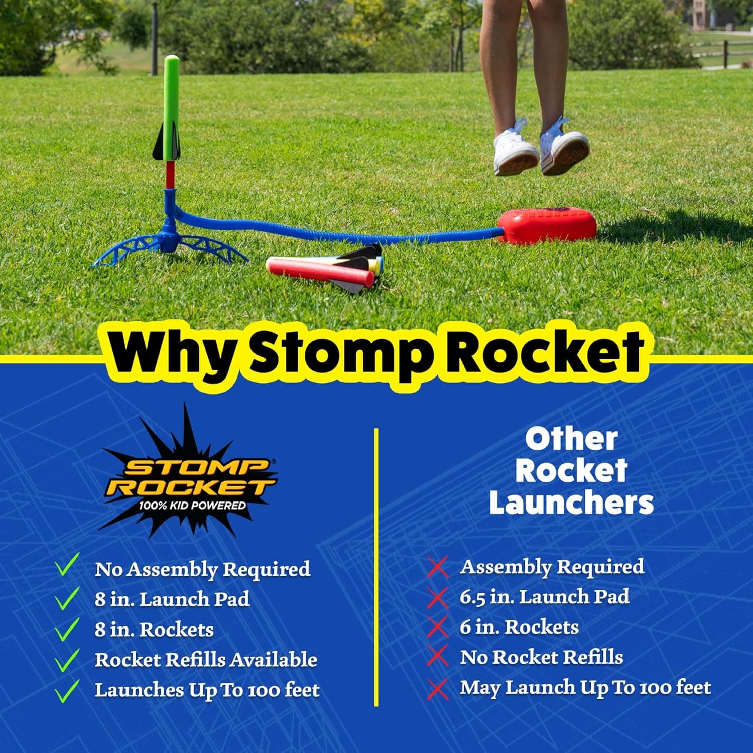 Stomp Rocket Jr Multi-Color Rocket Launcher thumbnail 3