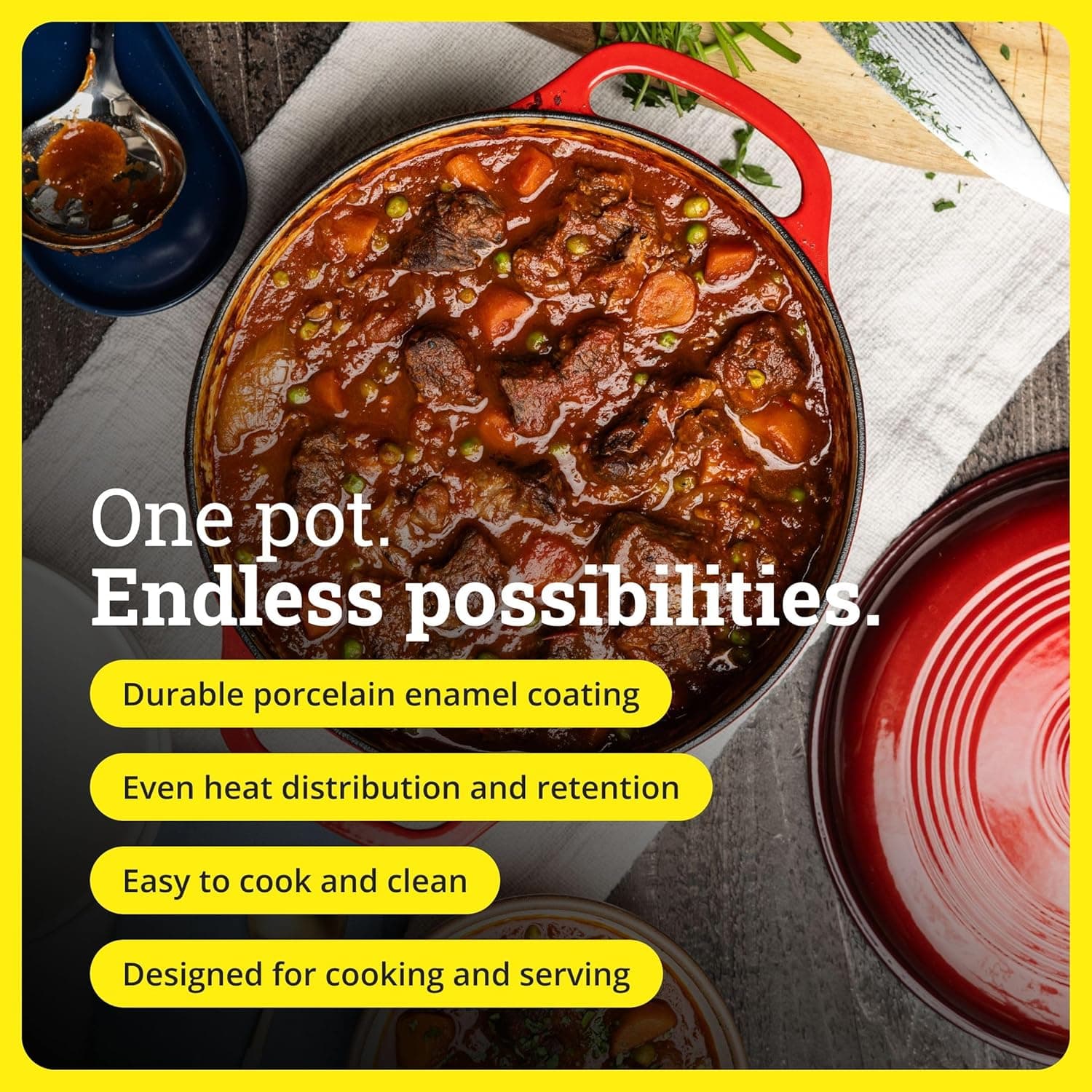 Lodge Essential Enamel Cast Iron Dutch Oven - 6 Quart thumbnail 2