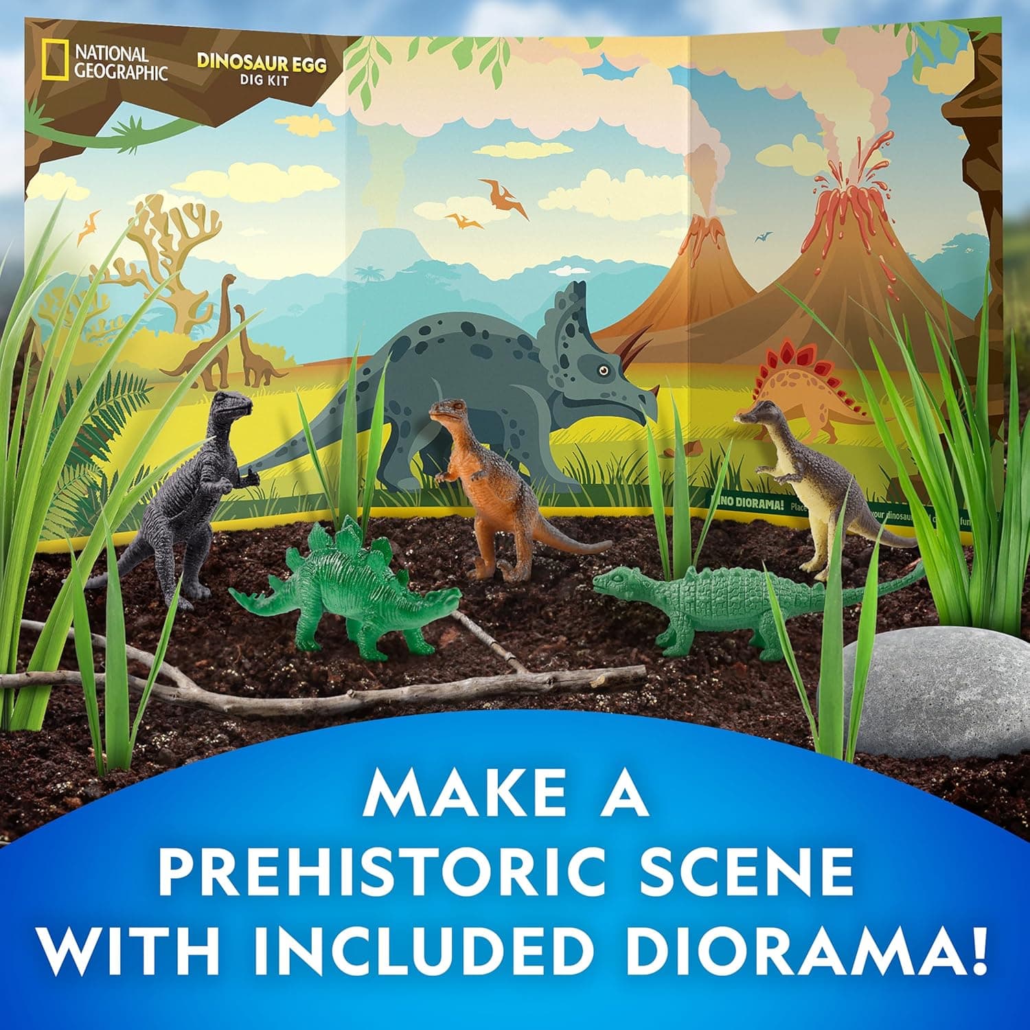 National Geographic Dinosaur Dig Kit - 12 Dino Shaped Dig Bricks with Figures Inside &amp; Excavation Tool Sets, Egg Hunt or Dig Party Activity, Great STEM Toy for Boys &amp; Girls, Easter Basket Stuffers : Toys &amp; Games thumbnail 5